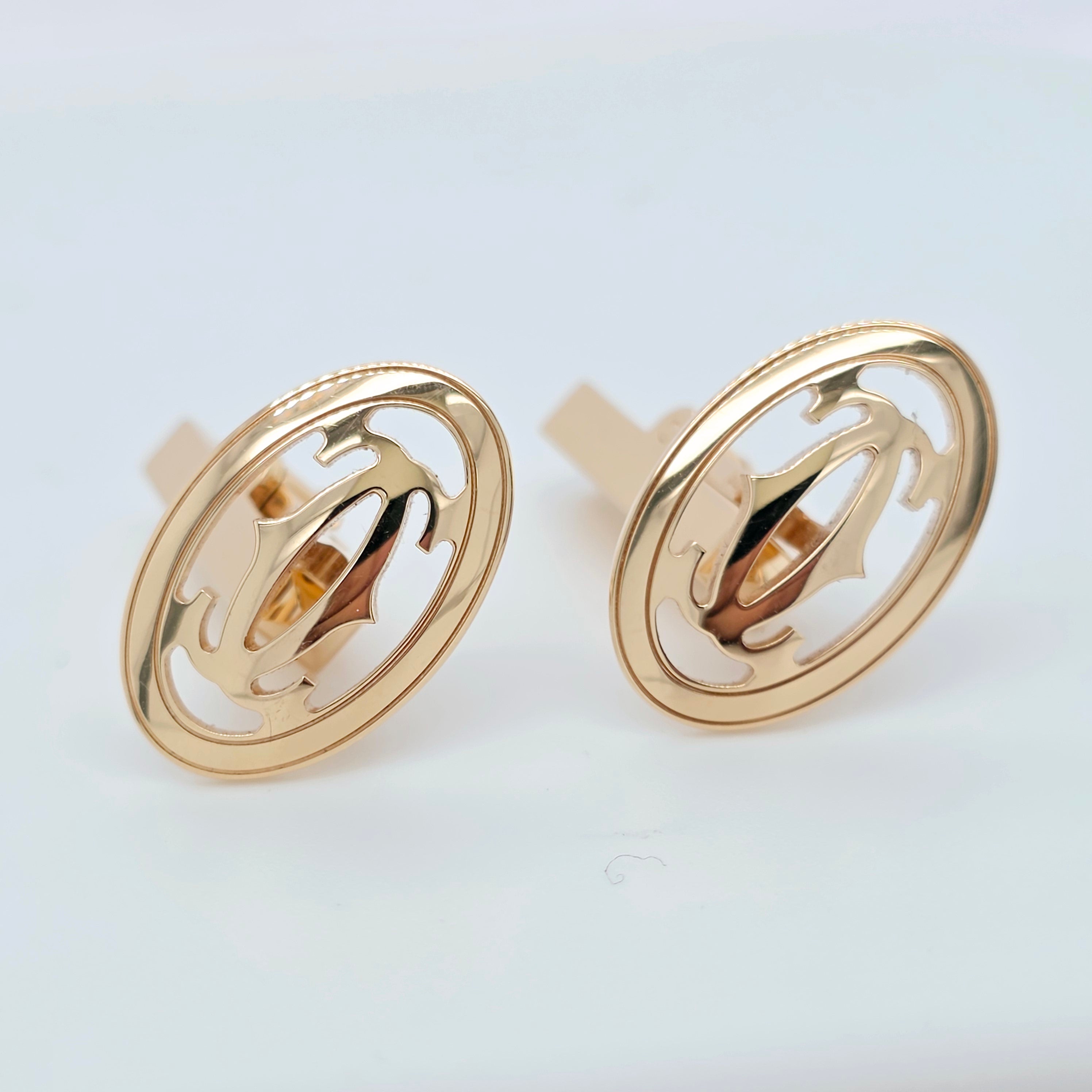 Cartier Double C de Cartier Cufflinks, 18ct Rose Gold Chloe's Jewellers