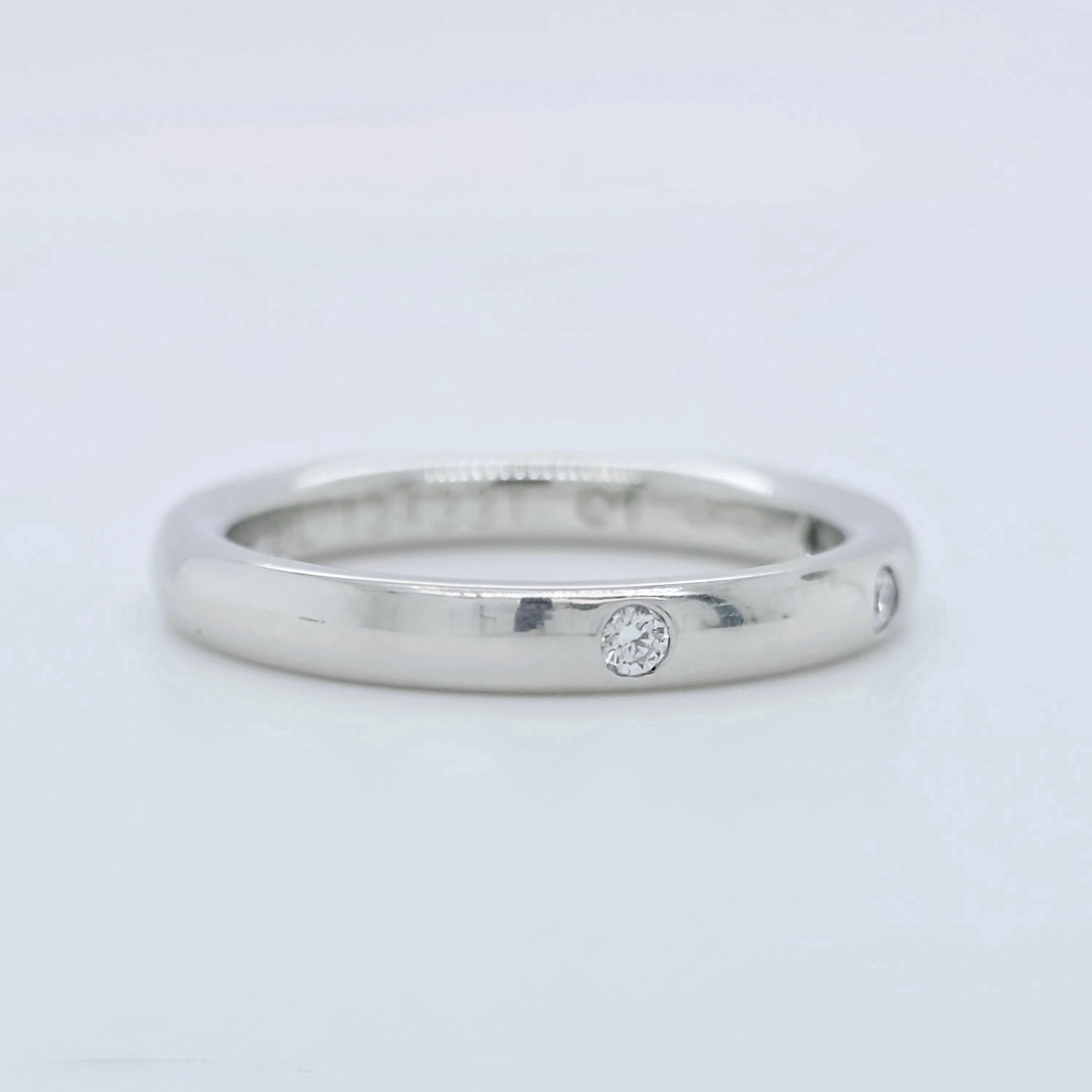 Van Cleef & Arpels Tendrement Etoiles Wedding Band, Platinum, Size 49/ J 1/2 Chloe's Jewellers