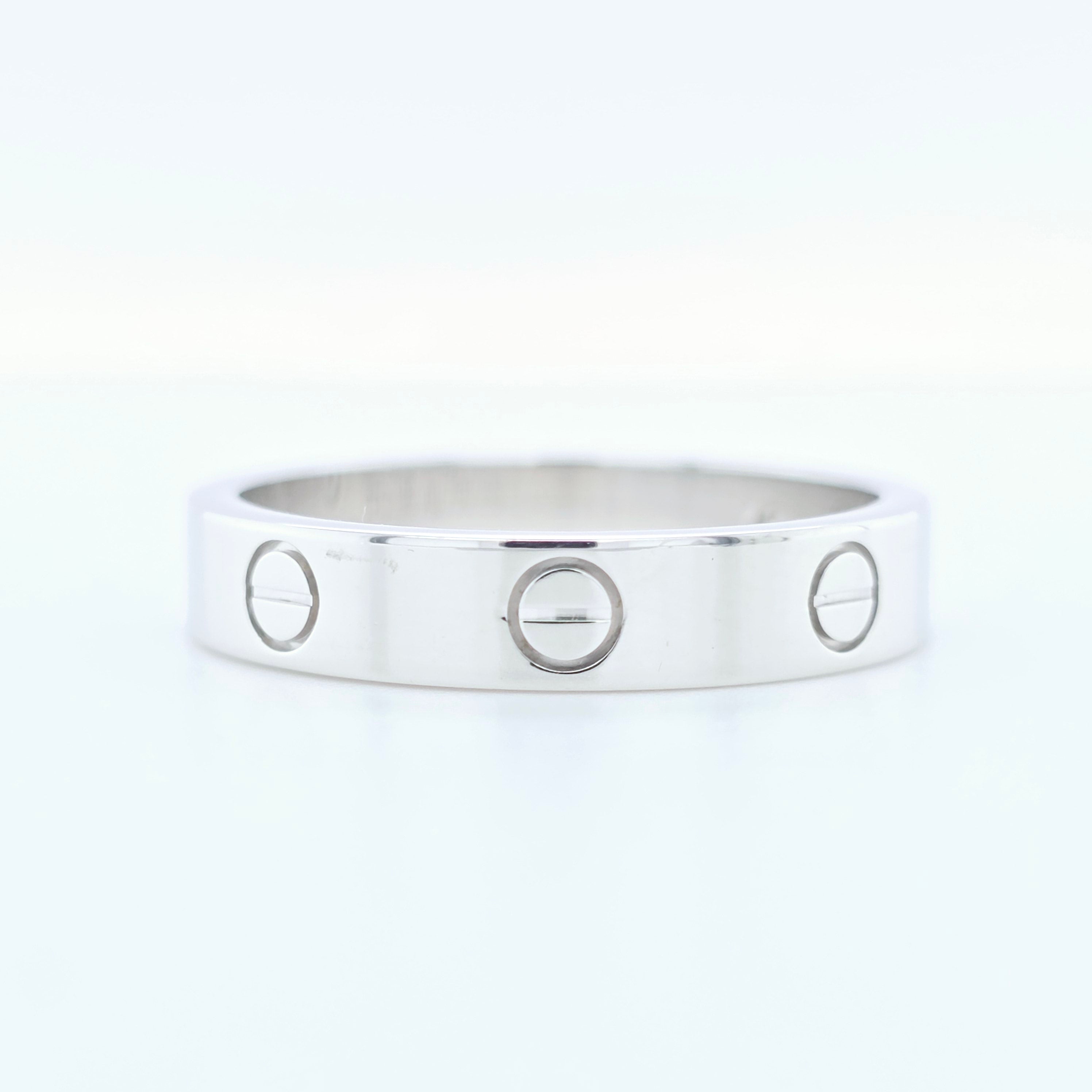 Cartier Love Ring,Small Model, 1 Diamond,18ct White Gold, Size 56/P, 2023 Papers Chloe's Jewellers