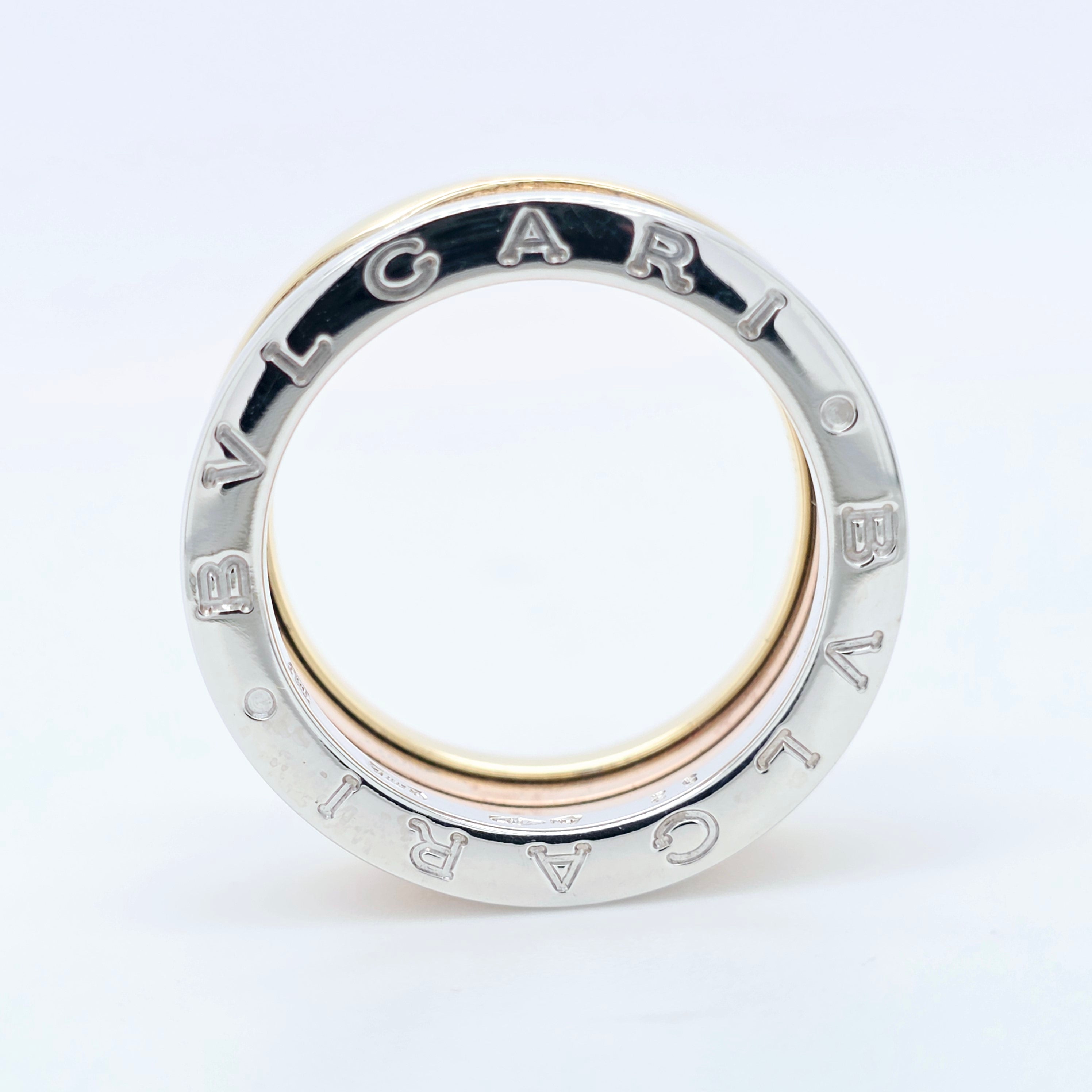 Bvlgari B.zero1 Three Band Ring, 18ct Rose, White & Yellow Gold, Size 52/L1/2 Chloe's Jewellers
