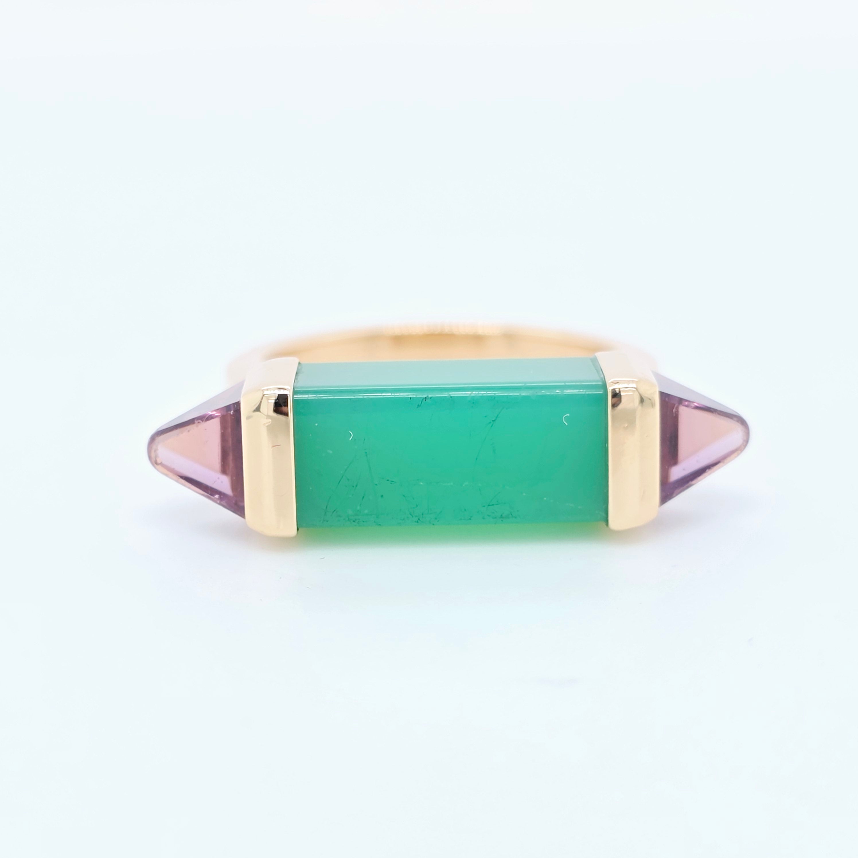 Cartier Amethyst & Chrysoprase Les Berlingots de Cartier Ring, 18ct Rose Gold,52 Chloe's Jewellers
