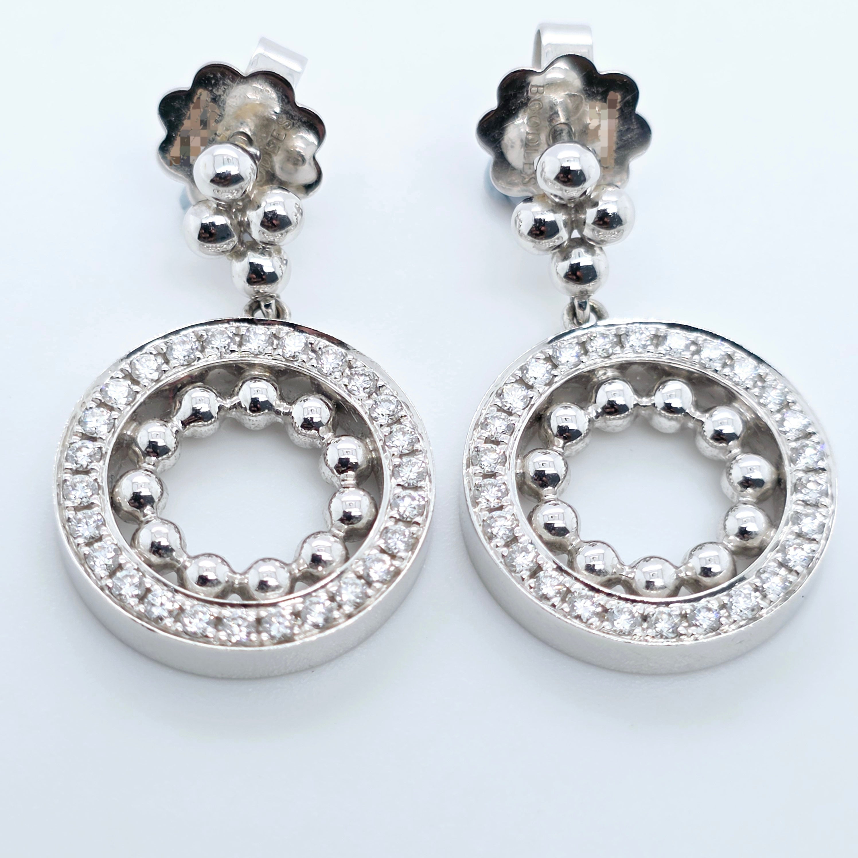Boodles Small Diamond Circus Drop Earrings, 18ct White Gold Chloe's Jewellers