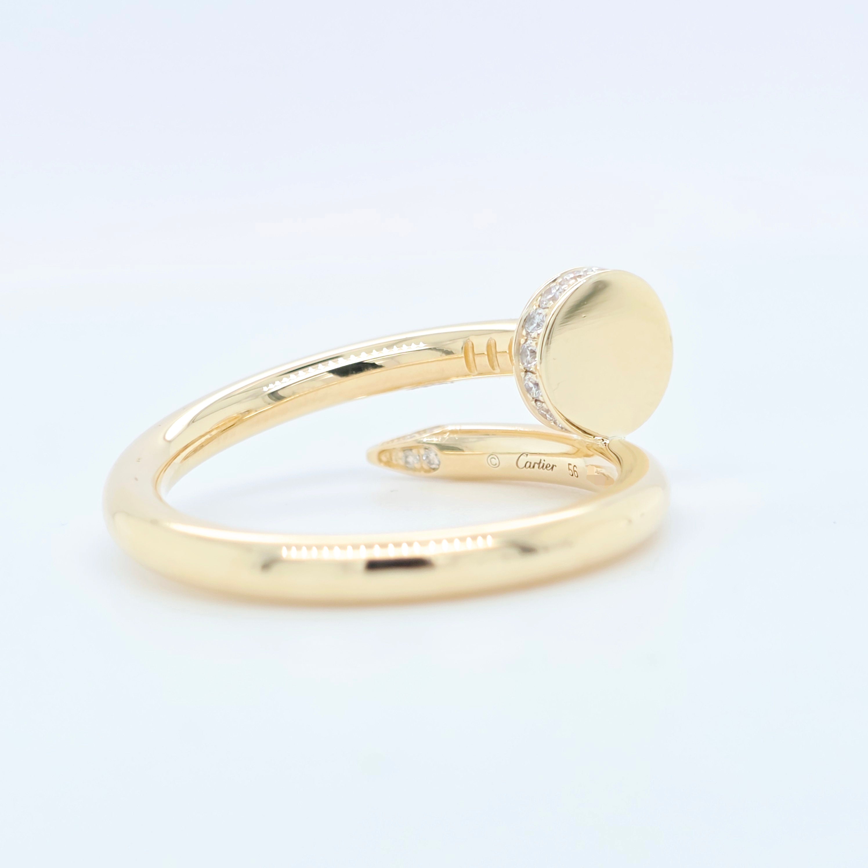 Cartier Juste Un Clou Ring, Diamonds, Classic Model, 18ct Yellow Gold, Size 56 Chloe's Jewellers