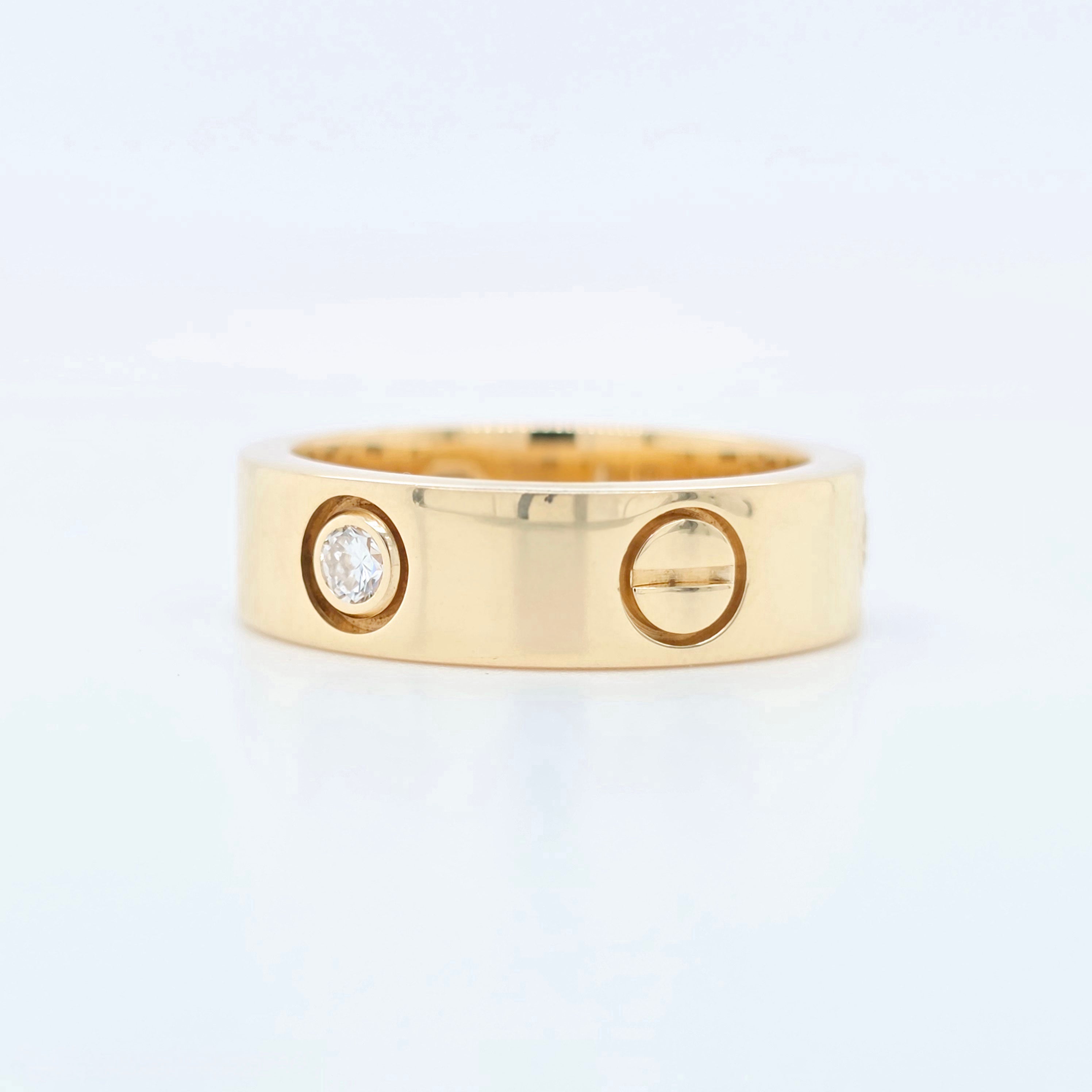 Cartier Love Ring, Classic Model, 3 Diamonds, 18ct Yellow Gold, Size 52/ L1/2 Chloe's Jewellers