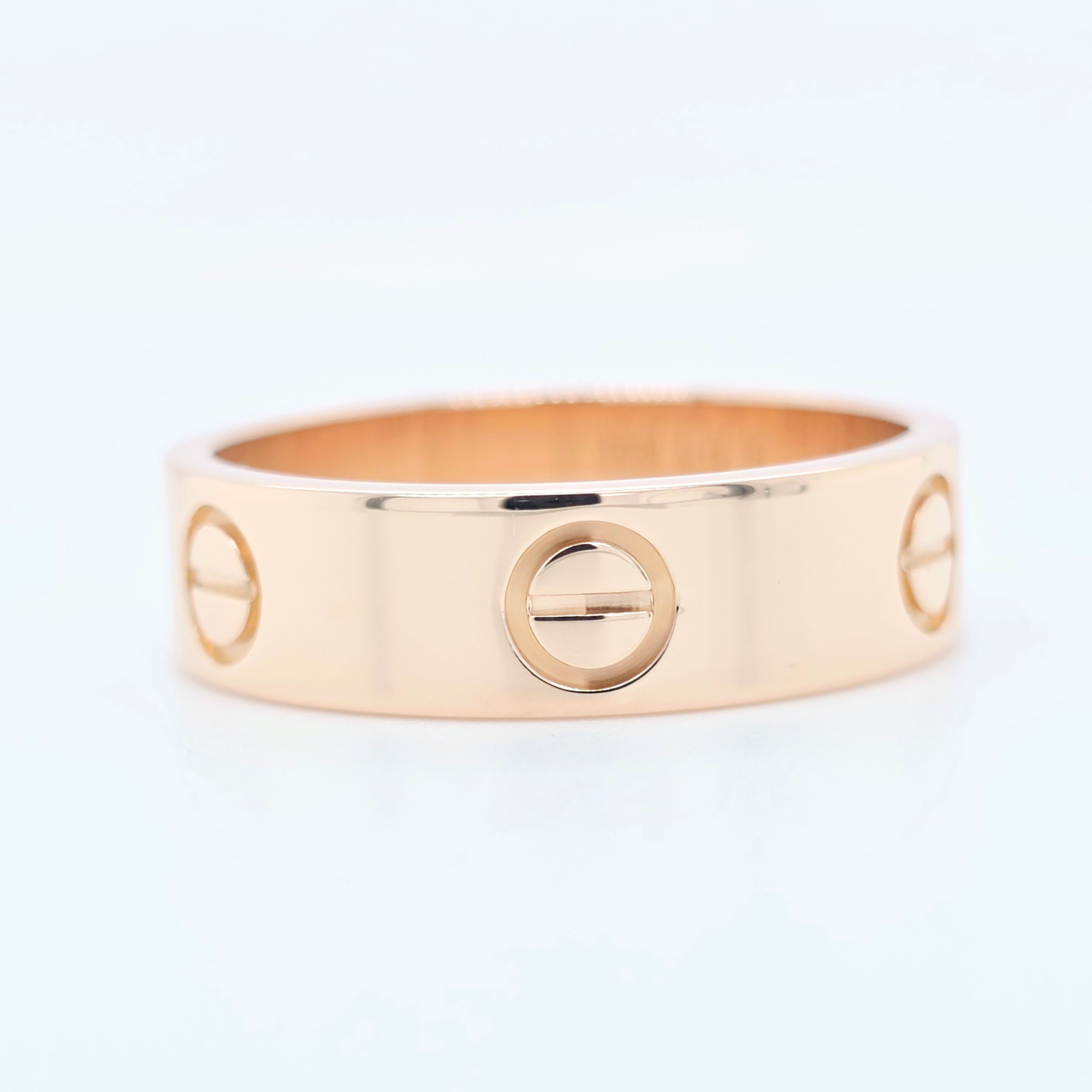 Cartier Love Ring, Classic Model, 18ct Rose Gold, Size 56 / P, 2020 Papers Chloe's Jewellers
