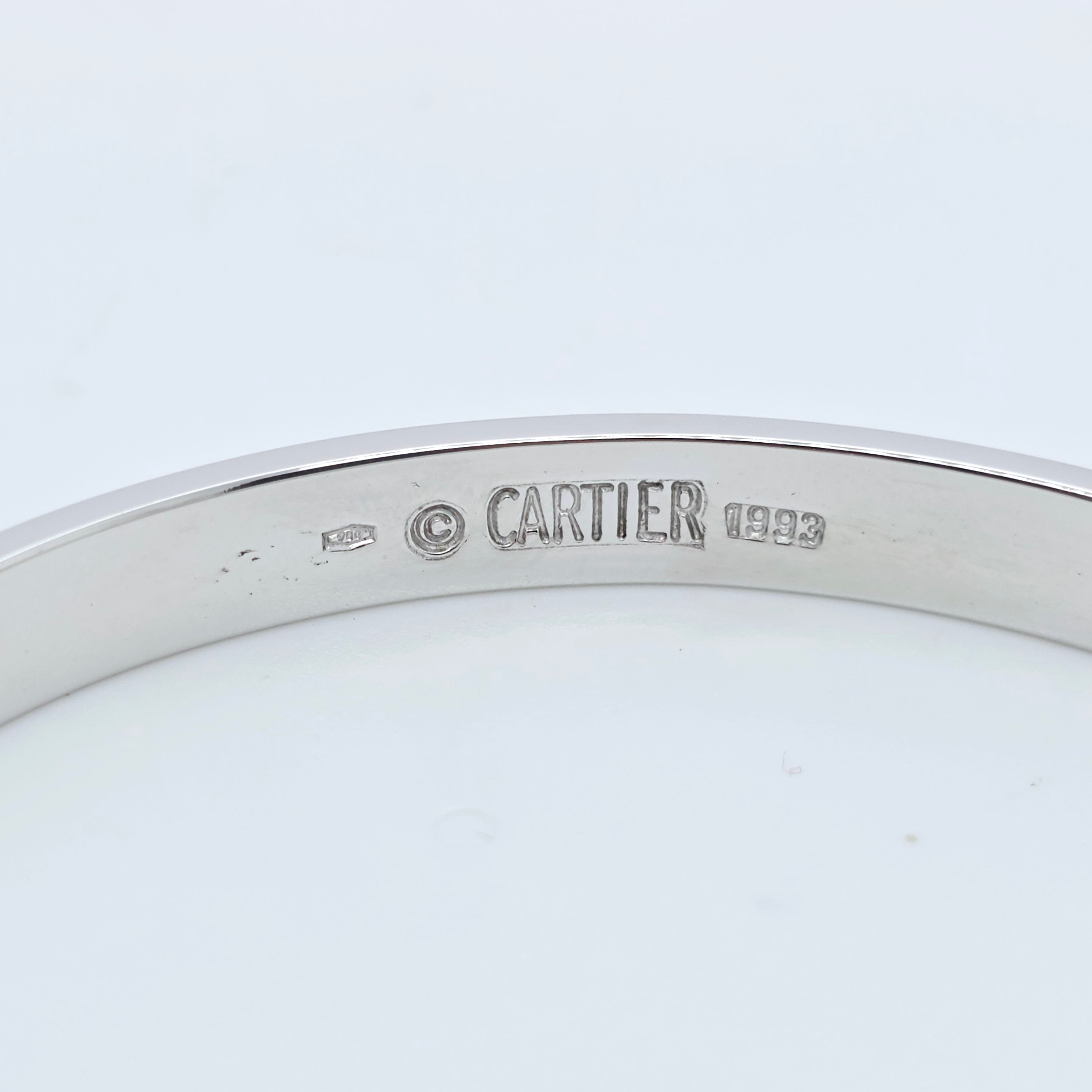 Cartier Love Bracelet, Classic Model, 18ct White Gold, Size 16, Cert & Pouch
