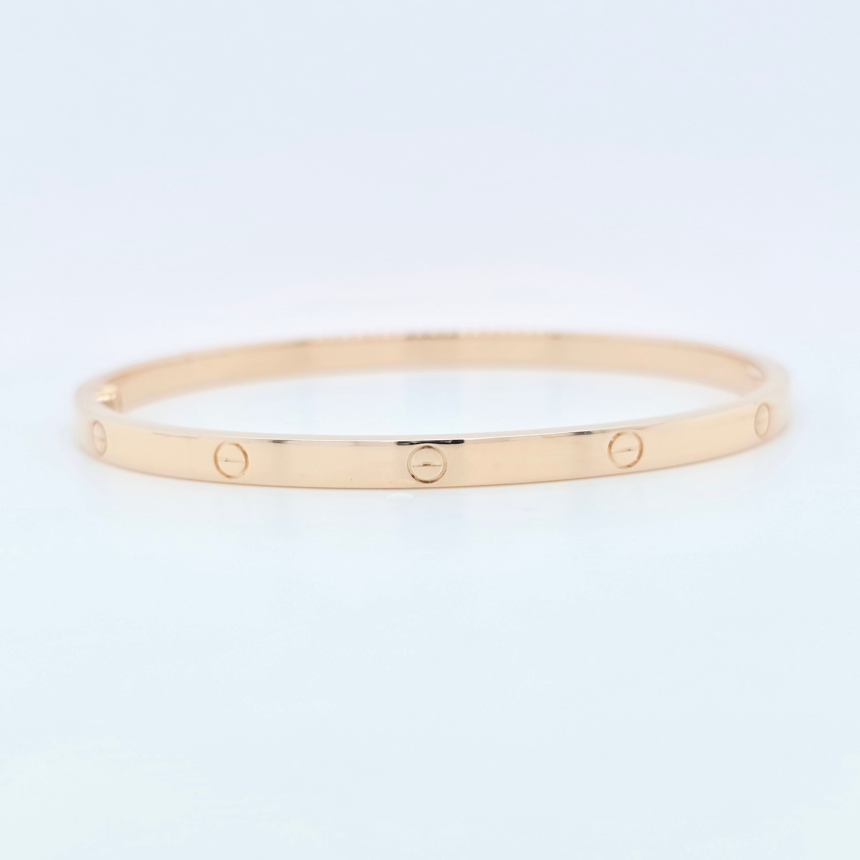 Cartier Love Bracelet, Small Model,, 18ct Rose Gold, Size 17, Cartier Pouch Chloe's Jewellers
