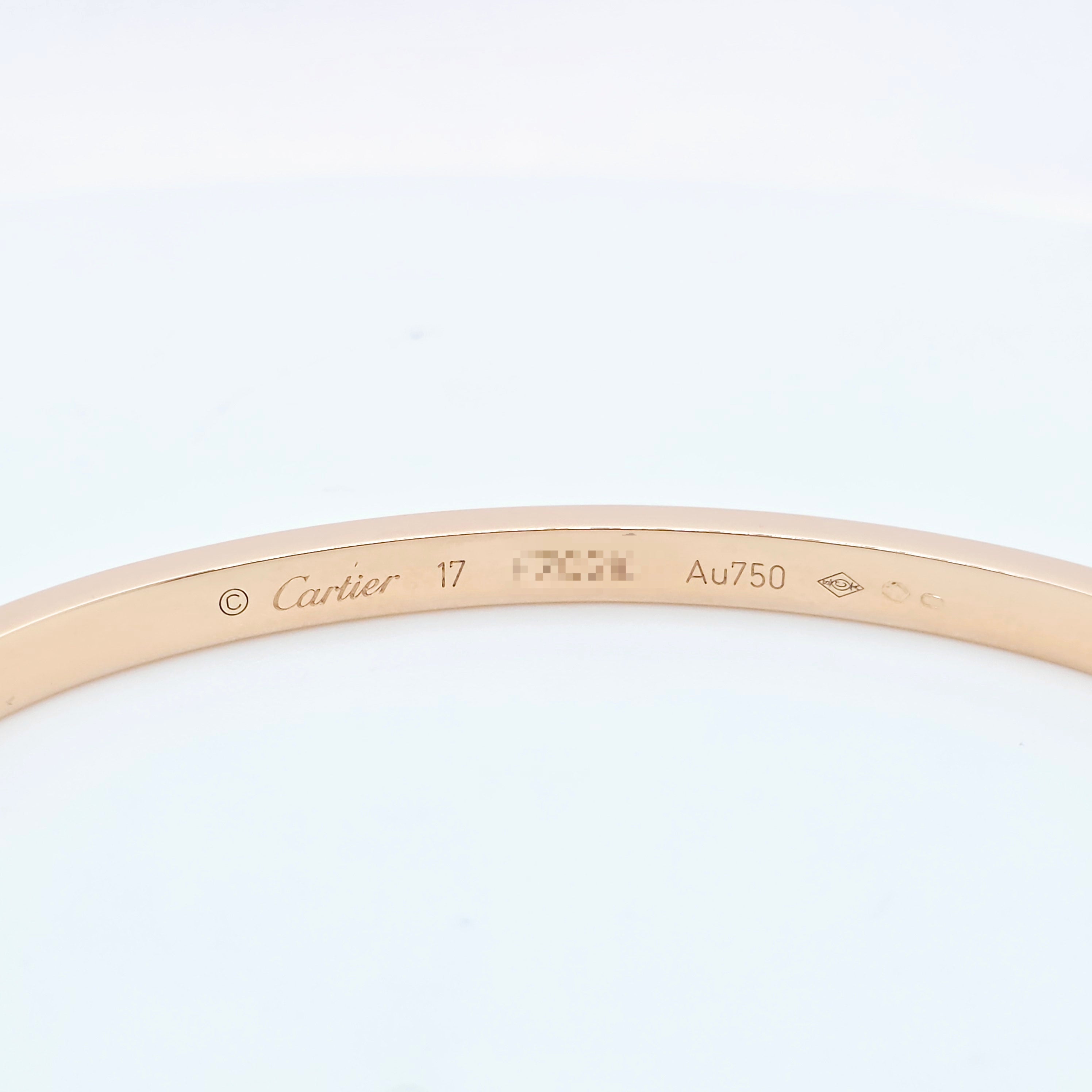 Cartier Love Bracelet, Small Model,, 18ct Rose Gold, Size 17, Cartier Pouch Chloe's Jewellers