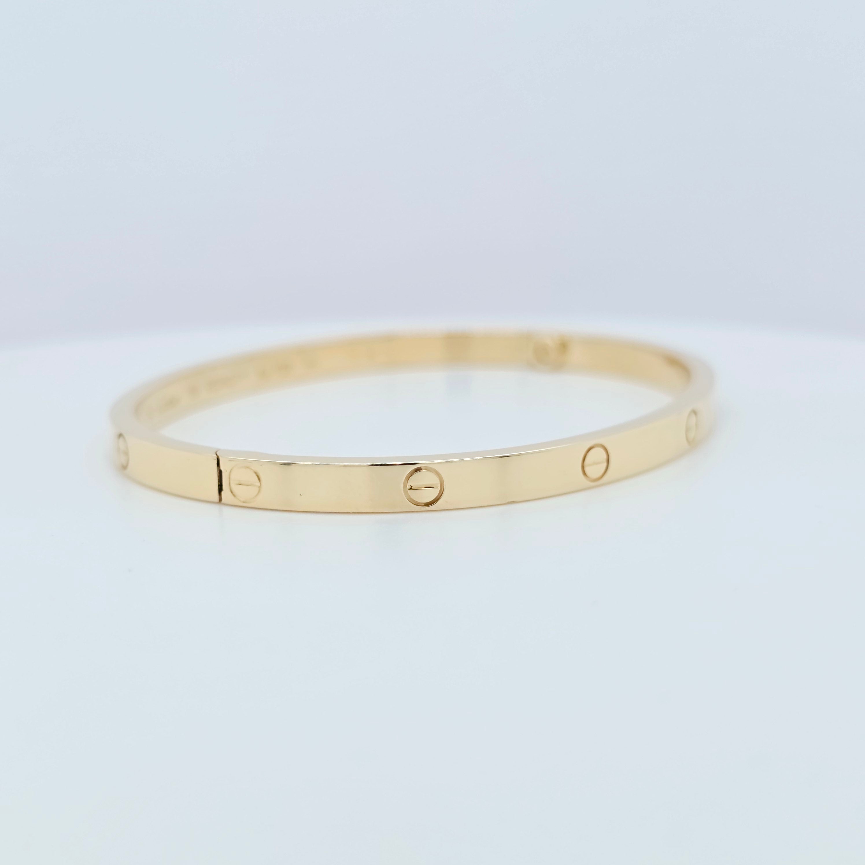 Cartier Love Bracelet, Small Model, 18ct Yellow Gold, Size 16, Cartier Box