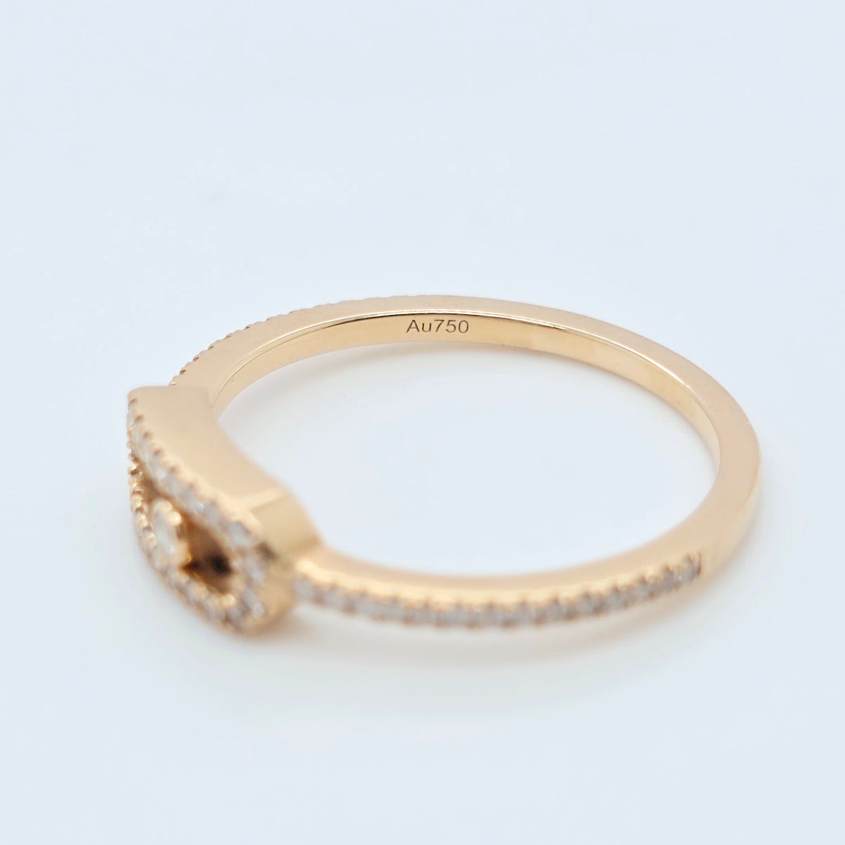 Messika Move Uno Pavé Pink Gold Diamond Ring, 18ct Gold, Size K, Box & Papers