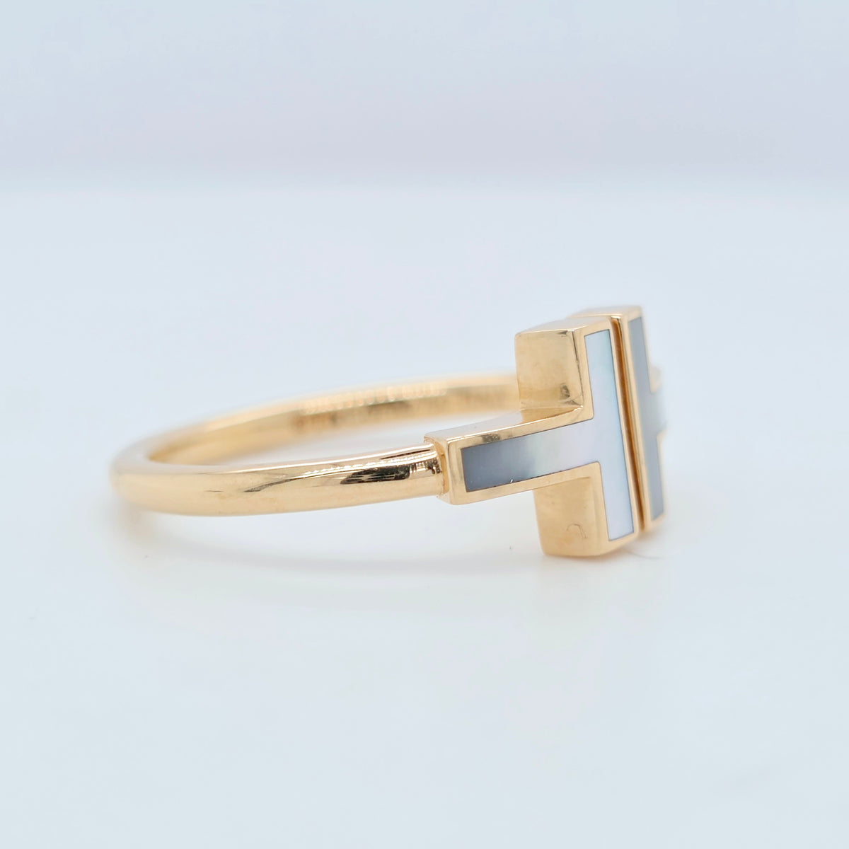 Tiffany & Co. Tiffany T Wire Ring in Rose Gold with Mother-of-pearl,Size 57/P1/2
