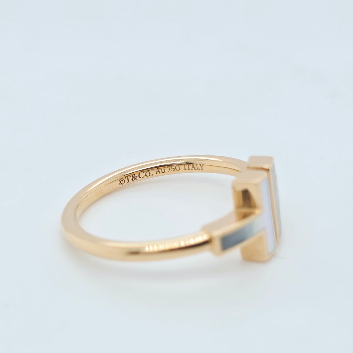 Tiffany & Co. Tiffany T Wire Ring in Rose Gold with Mother-of-pearl,Size 57/P1/2