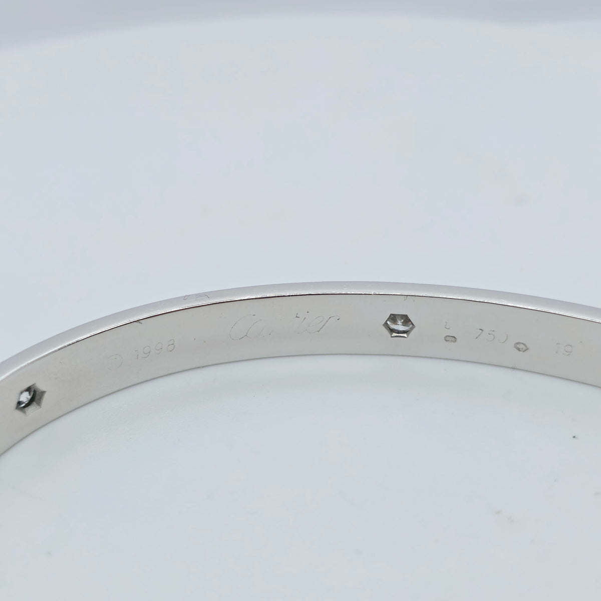 Cartier Love Bracelet 6 Diamonds, Classic Model, 18ct White Gold, Size 19