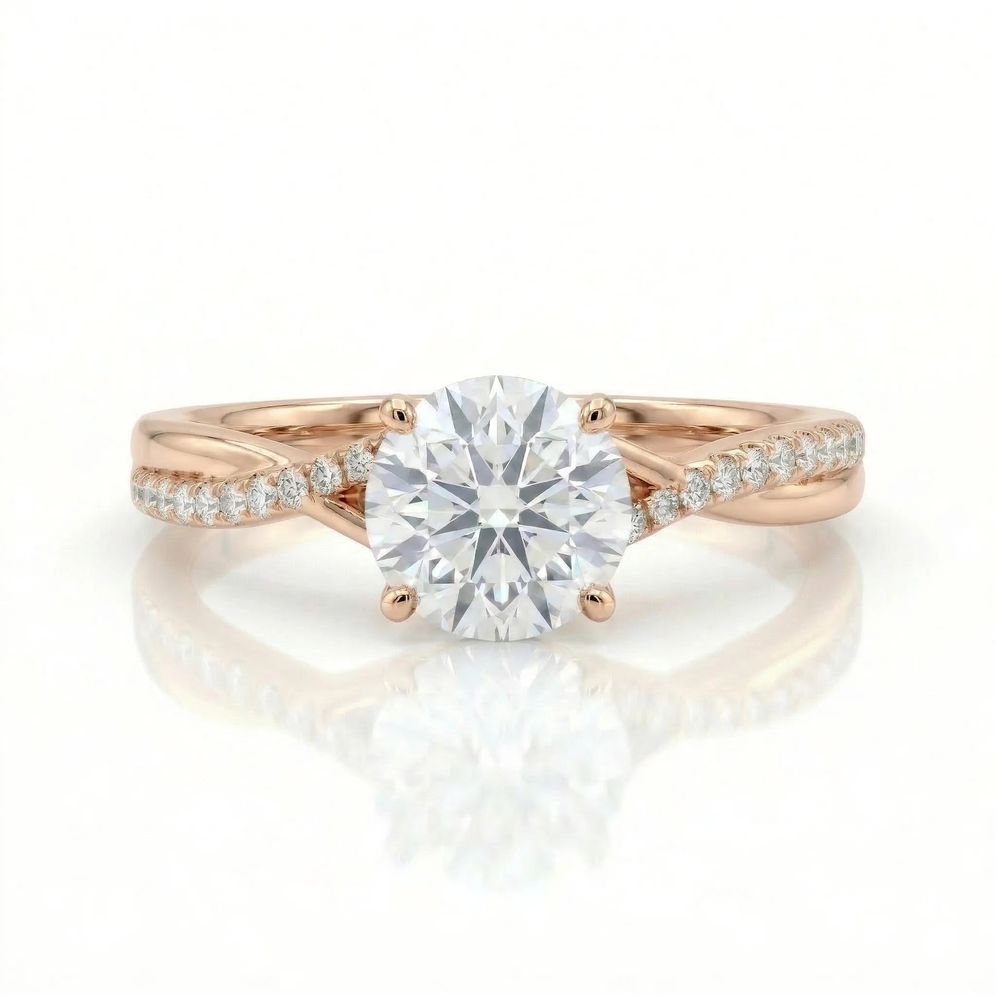 1.05ct Round Cut Lab Grown Diamond Engagement Ring with Split Shank Chloe's Jewellers