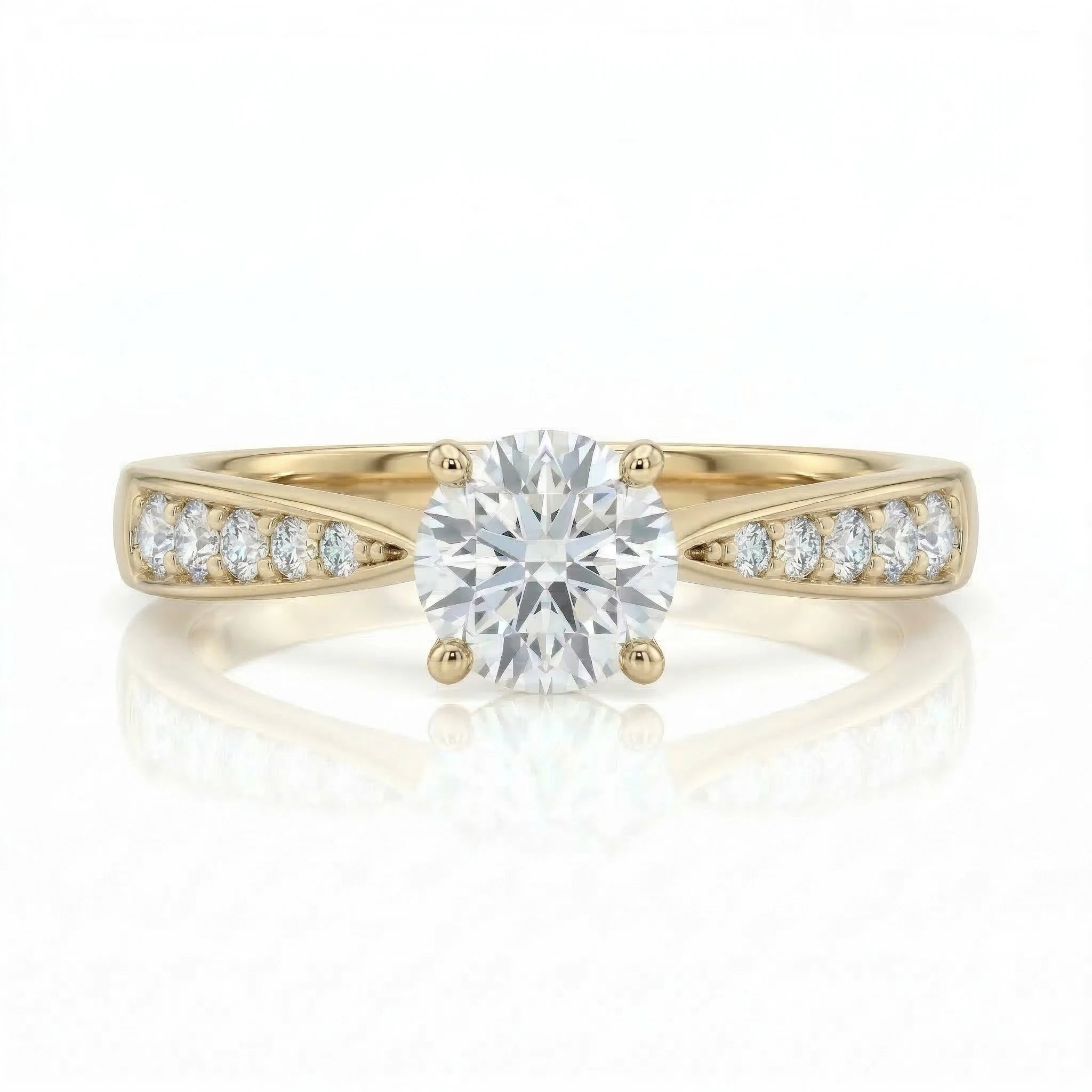 0.40ct GIA Round cut Natural Diamond Engagement Ring with Tapered Shank Chloe's Jewellers