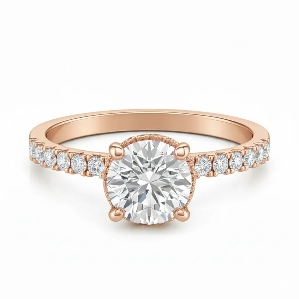 Engagement ring | Proposal ring | 18k White gold wedding ring | Diamonds on band Chloe's Jewellers