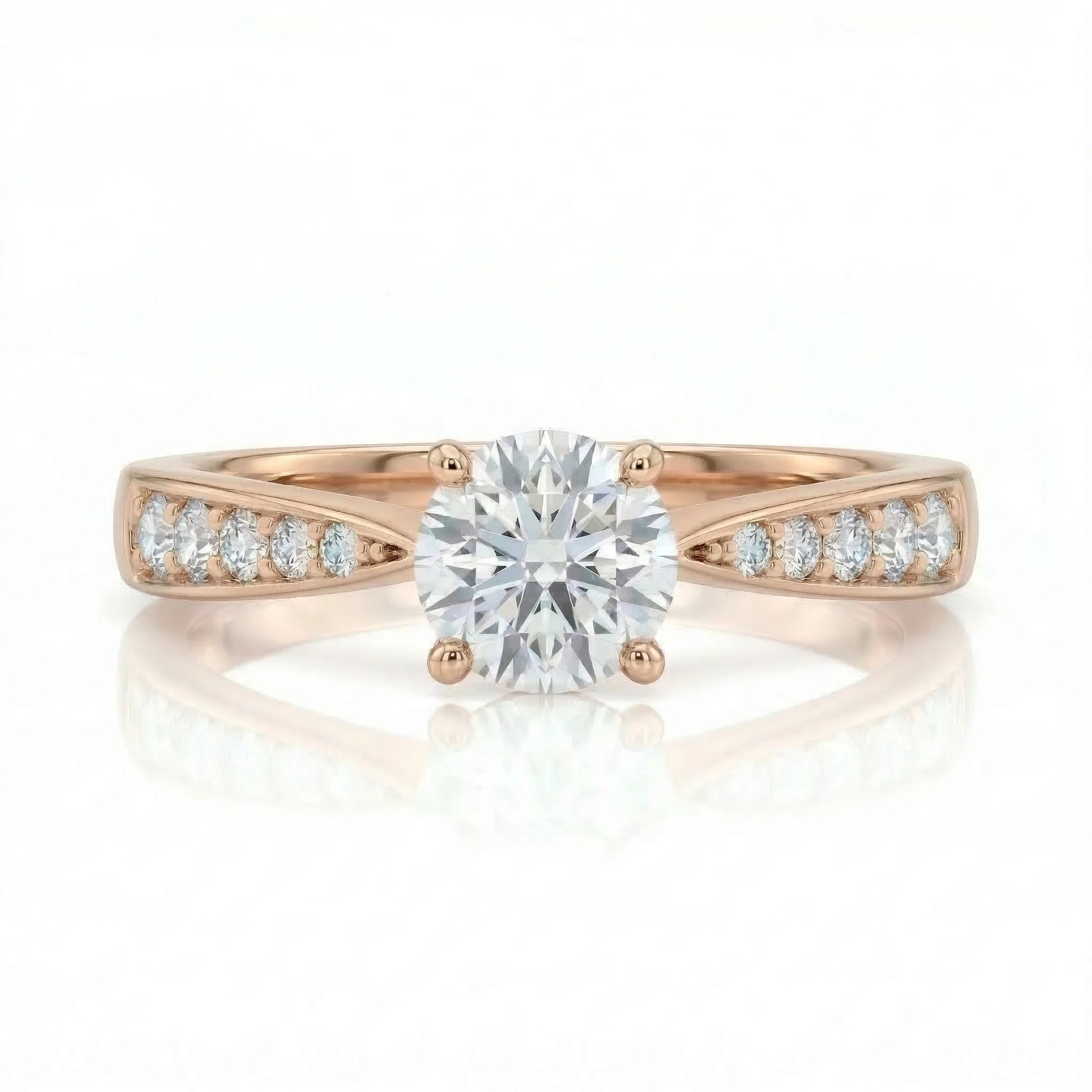 0.40ct GIA Round cut Natural Diamond Engagement Ring with Tapered Shank Chloe's Jewellers