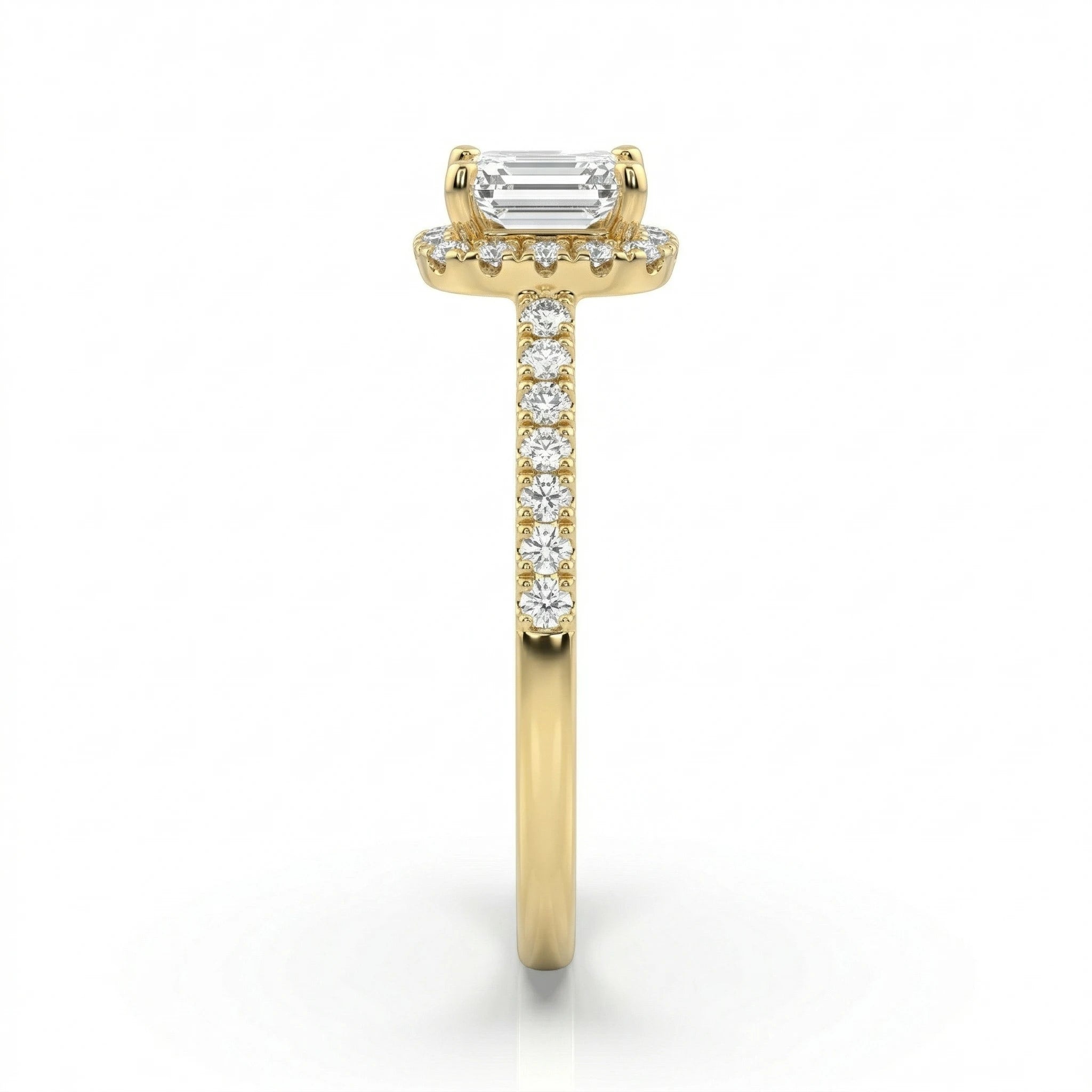 0.73ct GIA Natural Princess Cut Halo Set Engagement Ring
