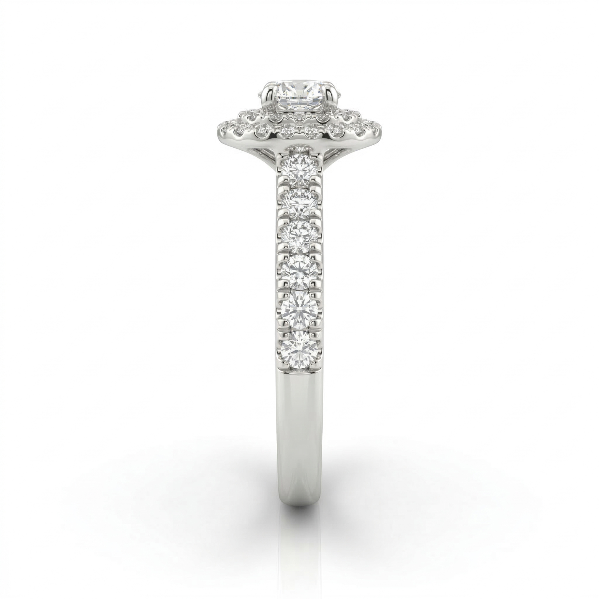 0.30ct GIA Round Cut Natural Diamond Double Halo Setting Engagement Ring Chloe's Jewellers