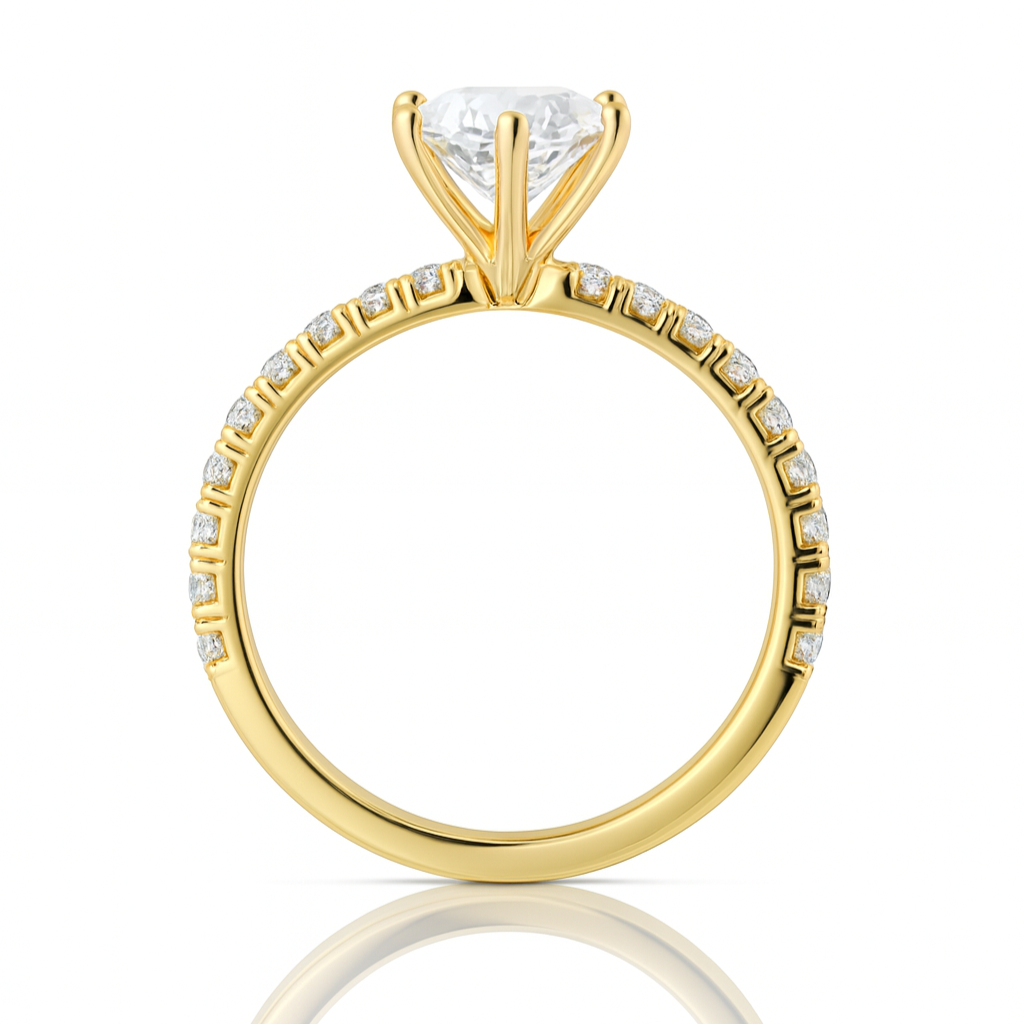 Engagement ring | Wedding ring | 18k Yellow gold wedding ring | Ring for her | Diamond ring