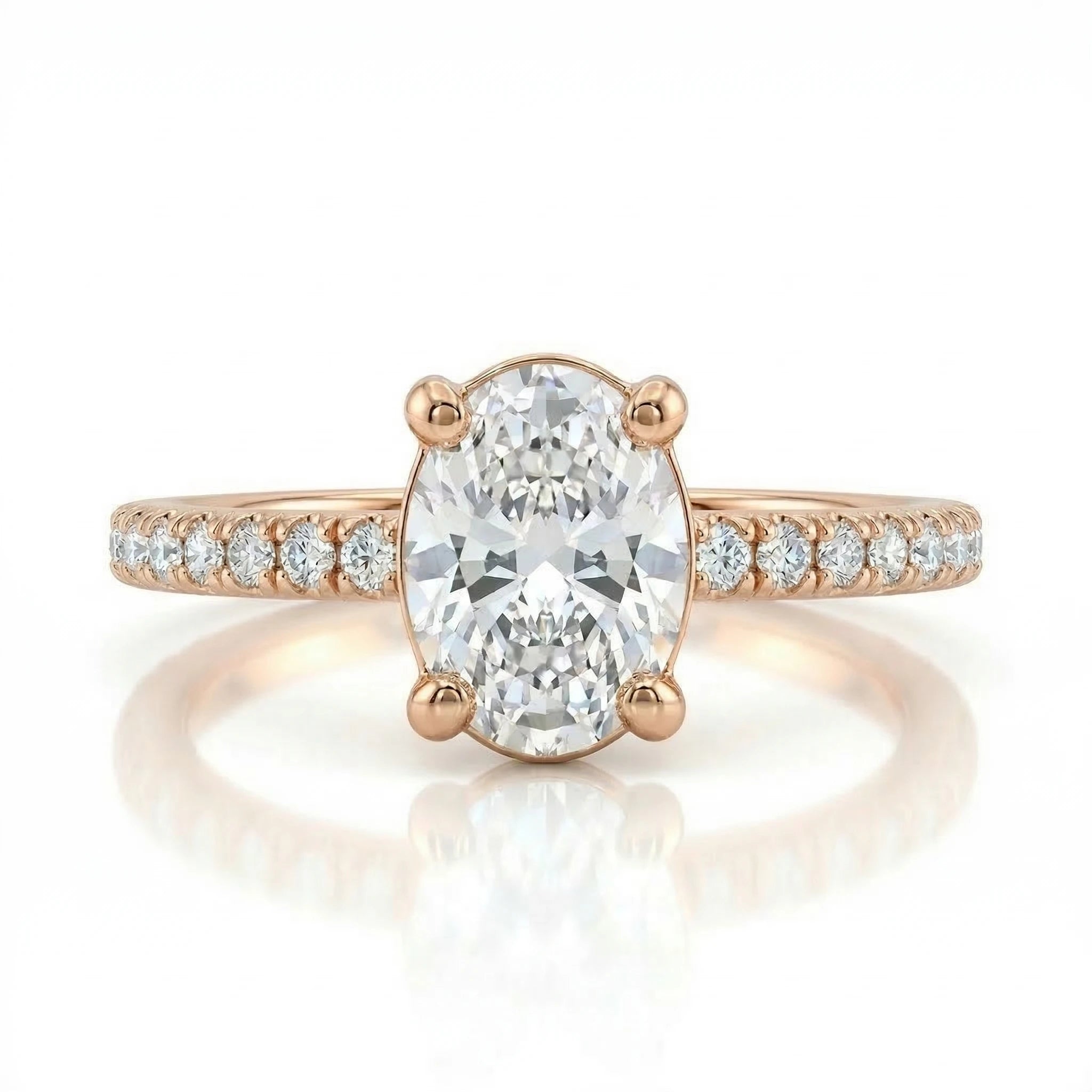 0.75ct GIA Natural Oval Cut Engagement Ring, D/VVS2