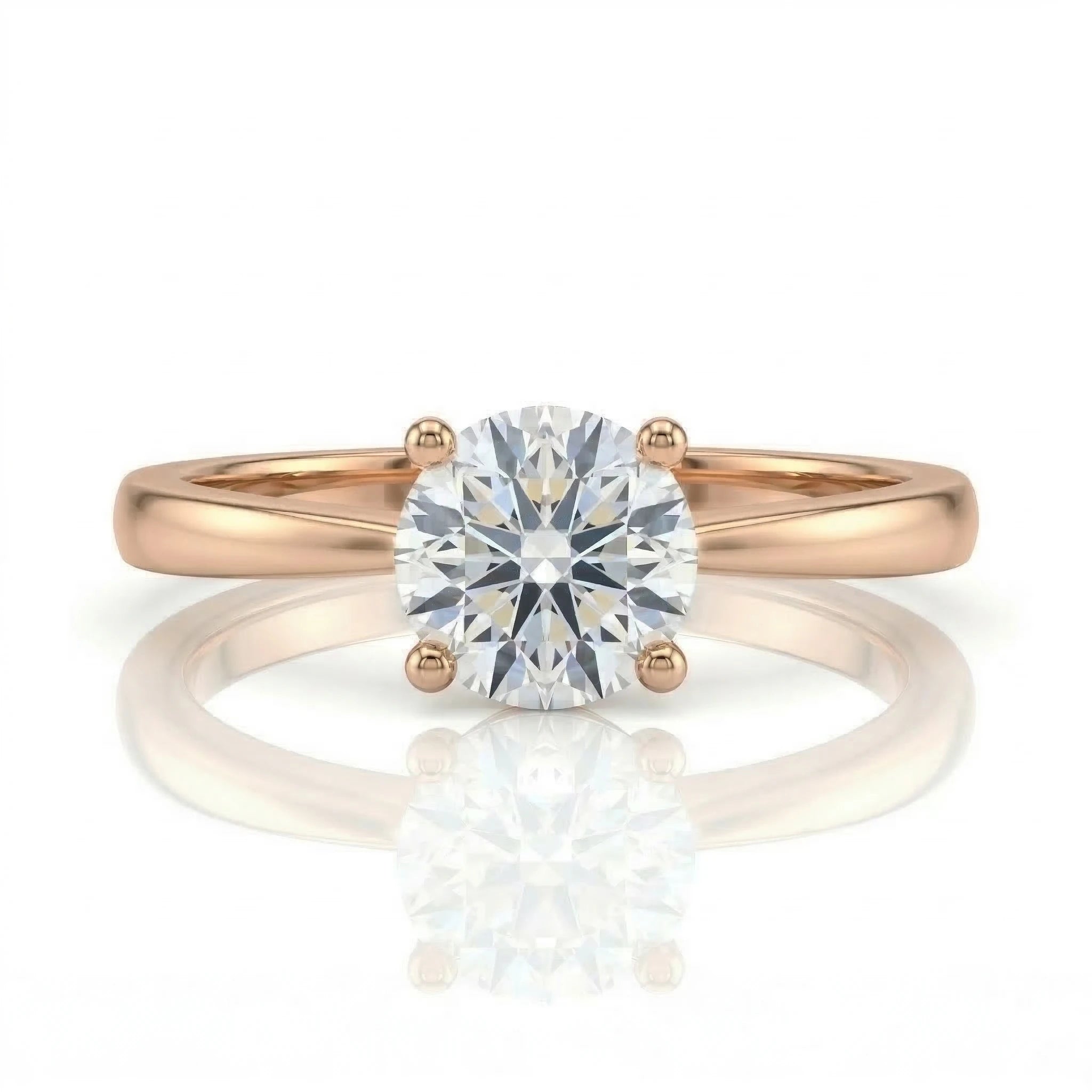 0.50ct GIA Round cut Natural Diamond Solitaire Setting Engagement Ring, D/SI1