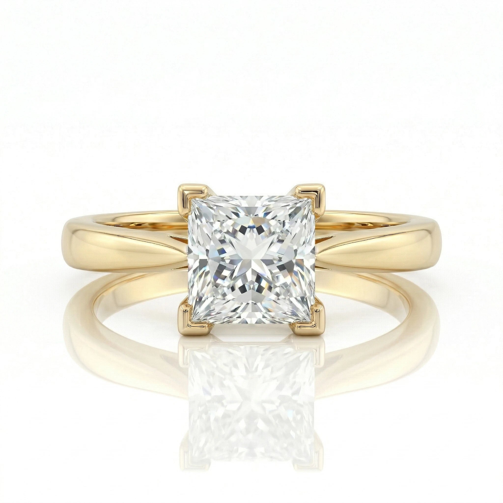 0.69ct GIA Natural Princess Cut Solitaire Setting Engagement Ring Chloe's Jewellers