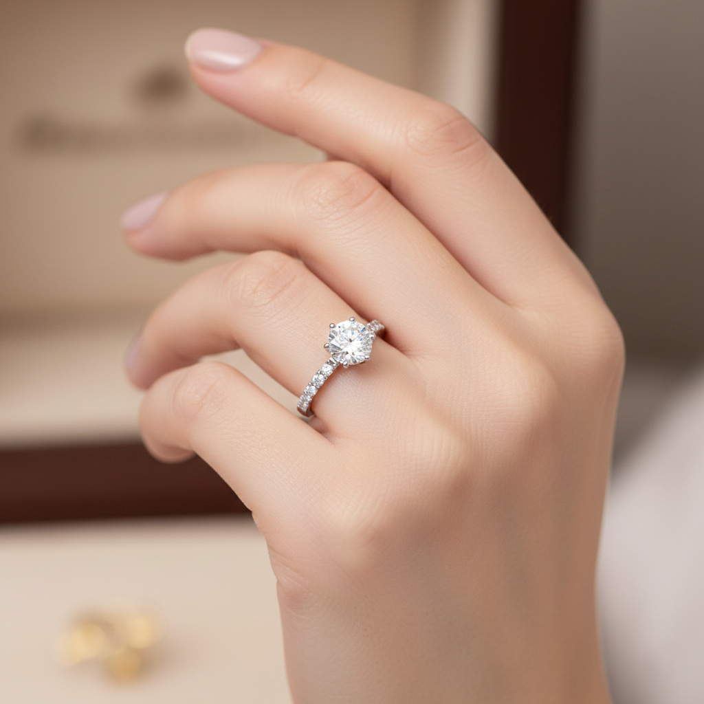 1.00ct Six Claw Diamond Shoulders