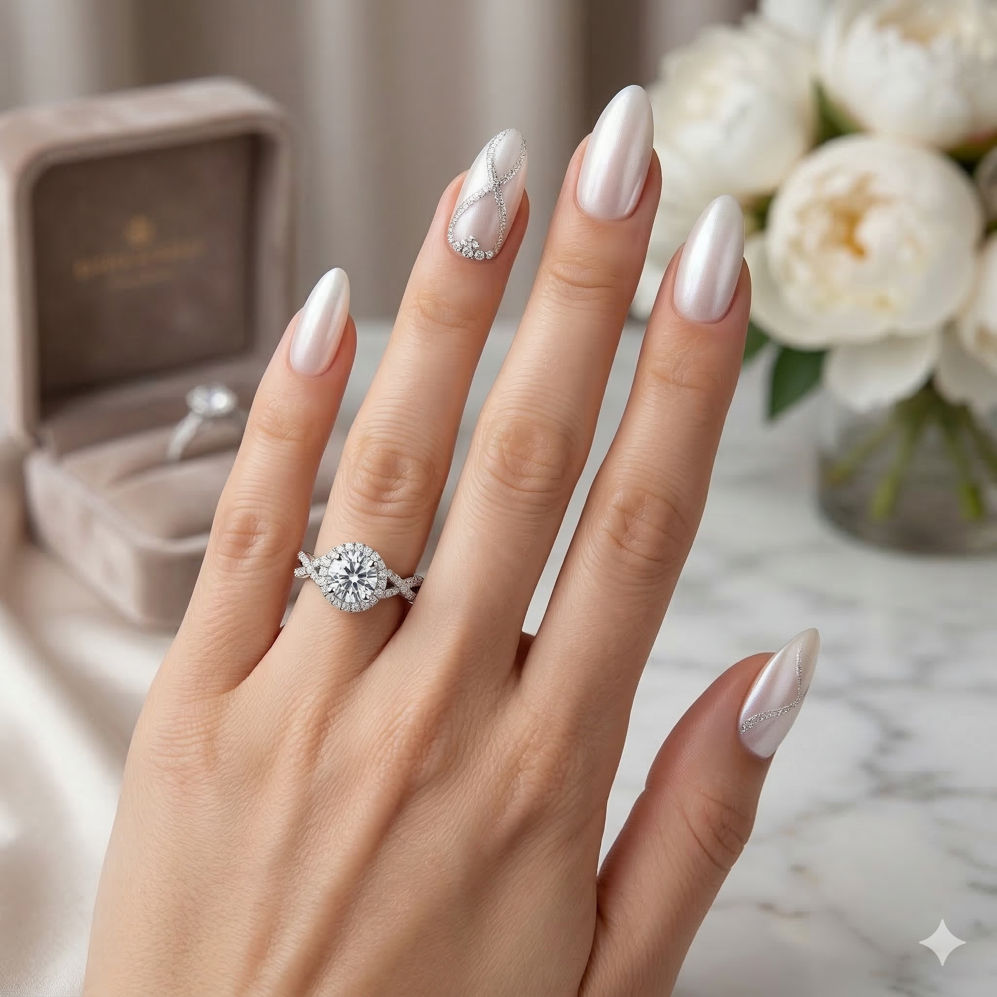 0.46ct Round Cut Natural Diamond Engagement Ring With Split Twisted Band