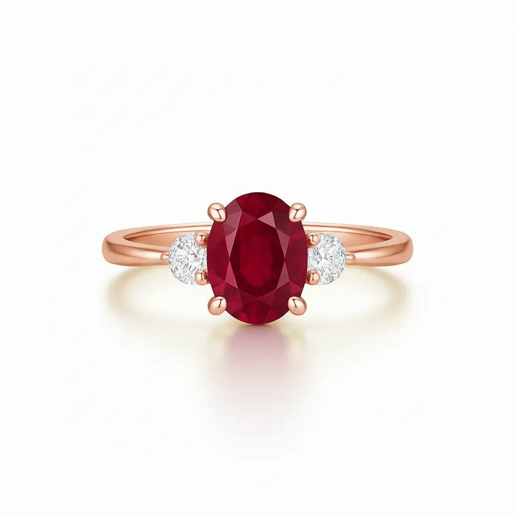 1.55ct Ruby and Diamond Trilogy Ring Chloe's Jewellers