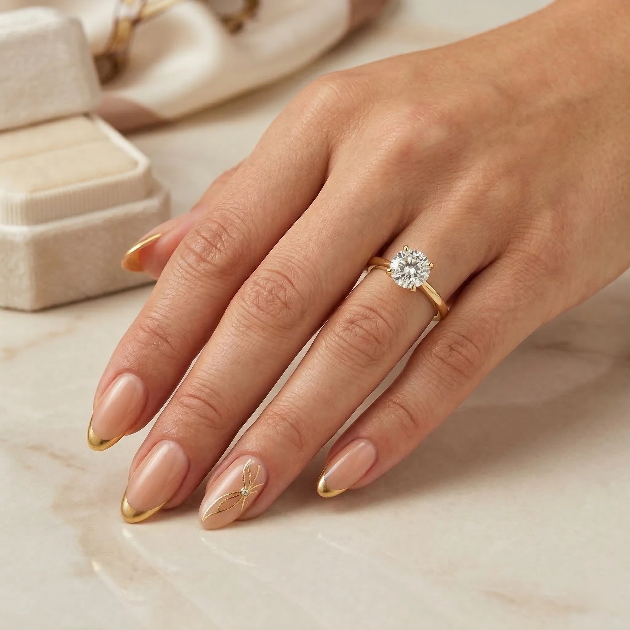 0.50ct GIA Round cut Natural Diamond Solitaire Setting Engagement Ring, D/SI1