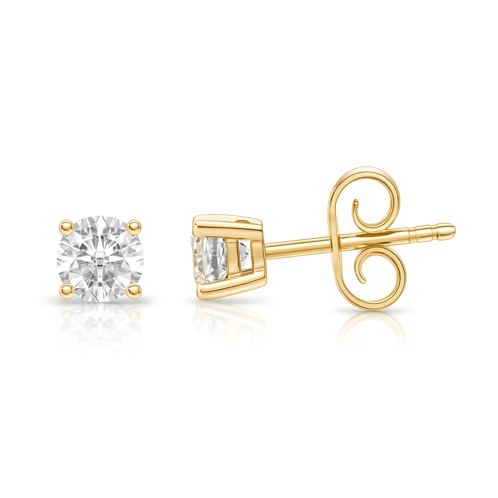 0.56ct Round Cut Natural Diamond Stud Earrings, 18ct White Gold Chloe's Jewellers
