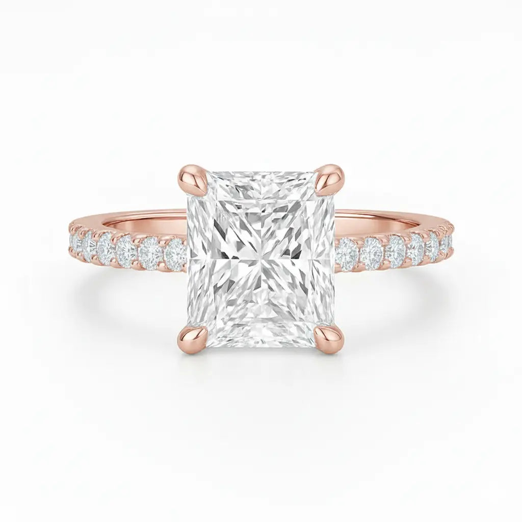 0.51ct Radiant Hidden Halo Ring Chloe's Jewellers