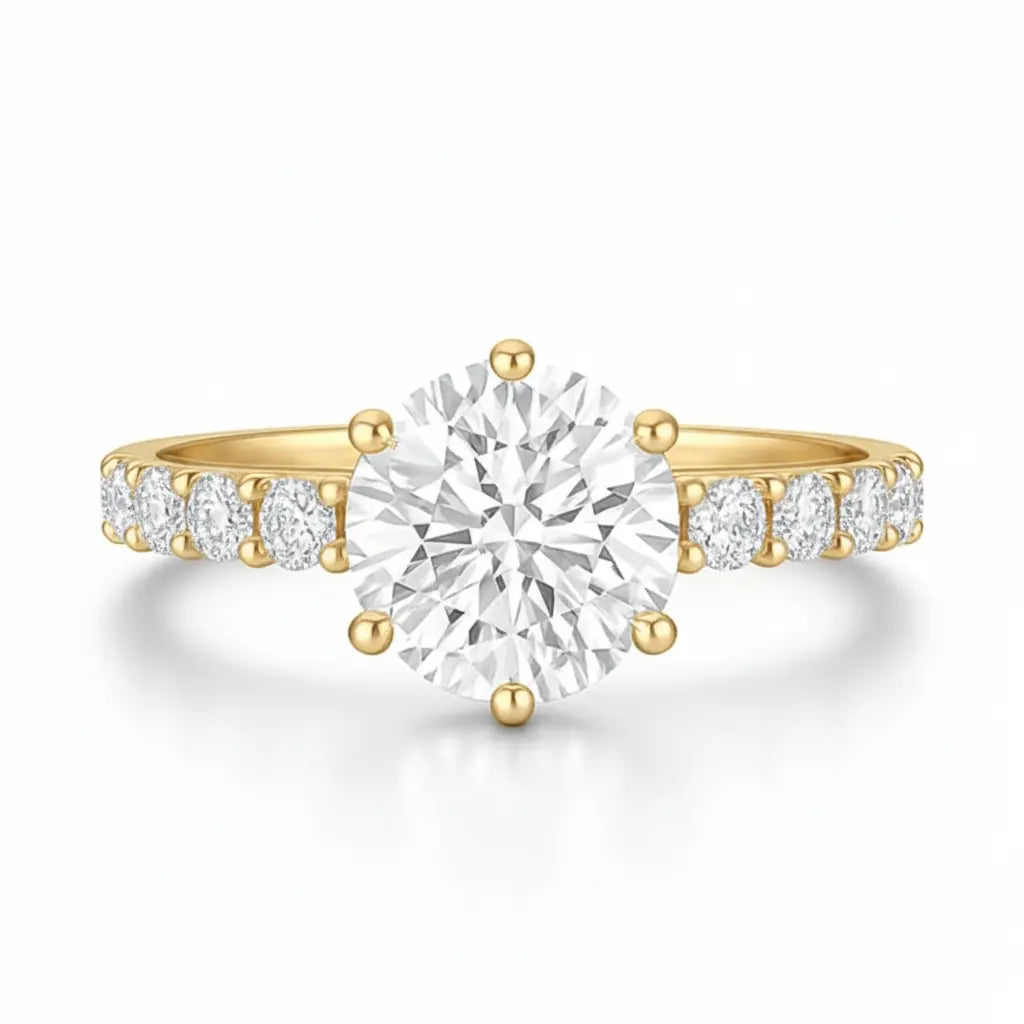 1.00ct Six Claw Diamond Shoulders Chloe's Jewellers