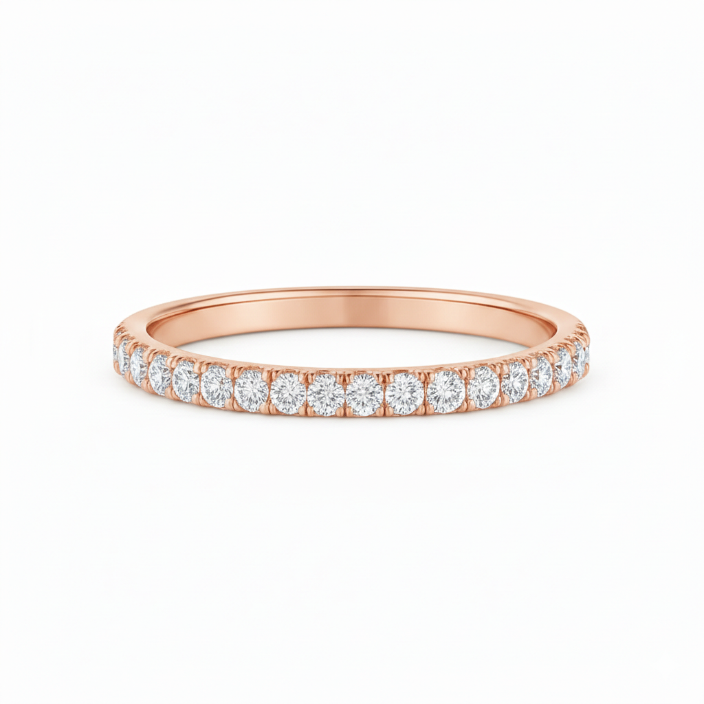 Diamond Micro Pave 1.8mm Eternity Ring 18k Gold