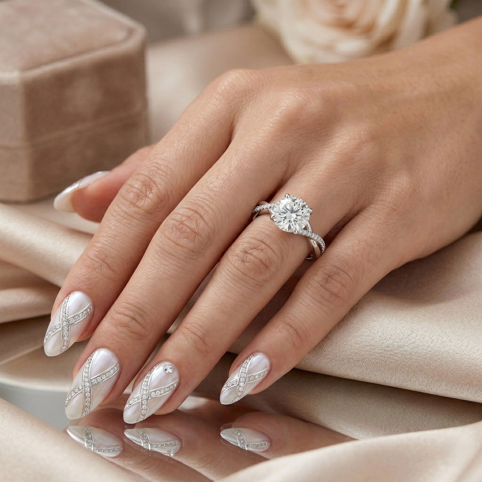 1.05ct Round Cut Lab Grown Diamond Engagement Ring with Split Shank