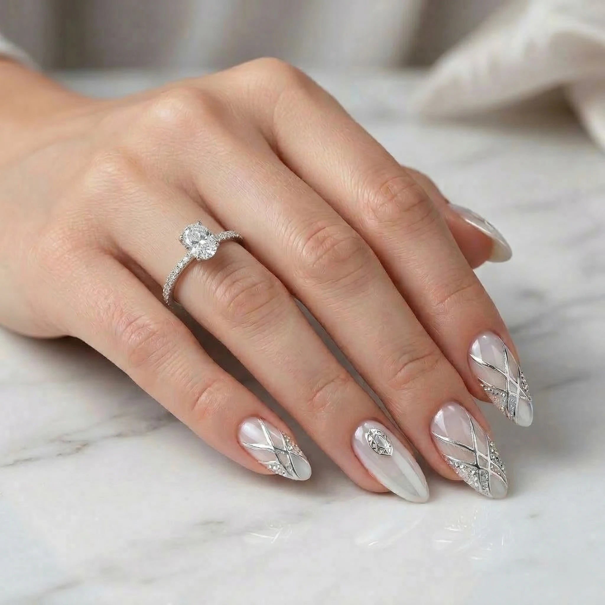 0.75ct GIA Natural Oval Cut Engagement Ring, D/VVS2