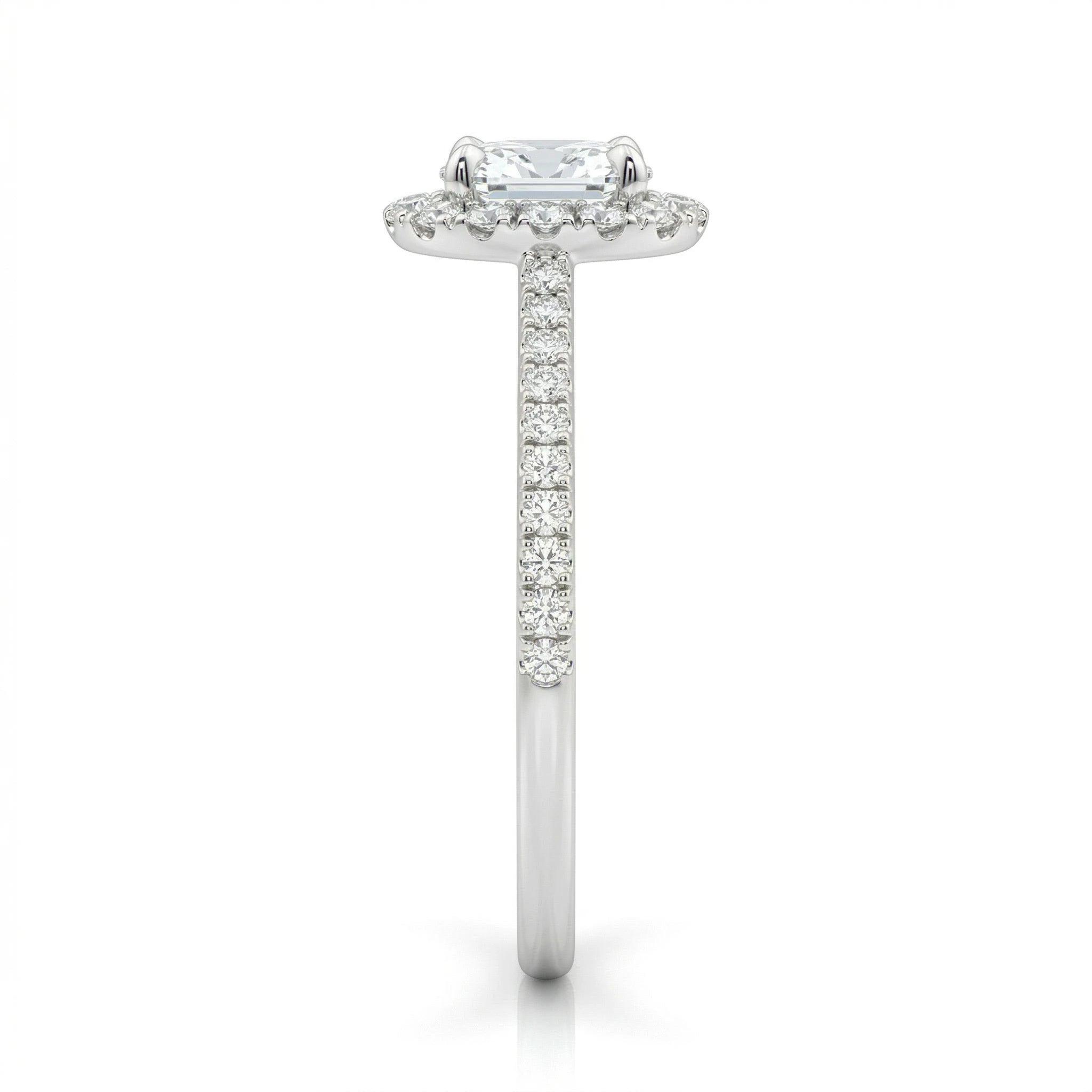 0.52ct GIA Natural Oval Cut Halo Setting Engagement Ring Chloe's Jewellers