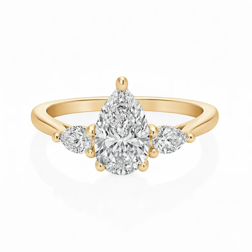 Bluebell Pear Cut Three Stone Diamond Ring Chloe's Jewellers