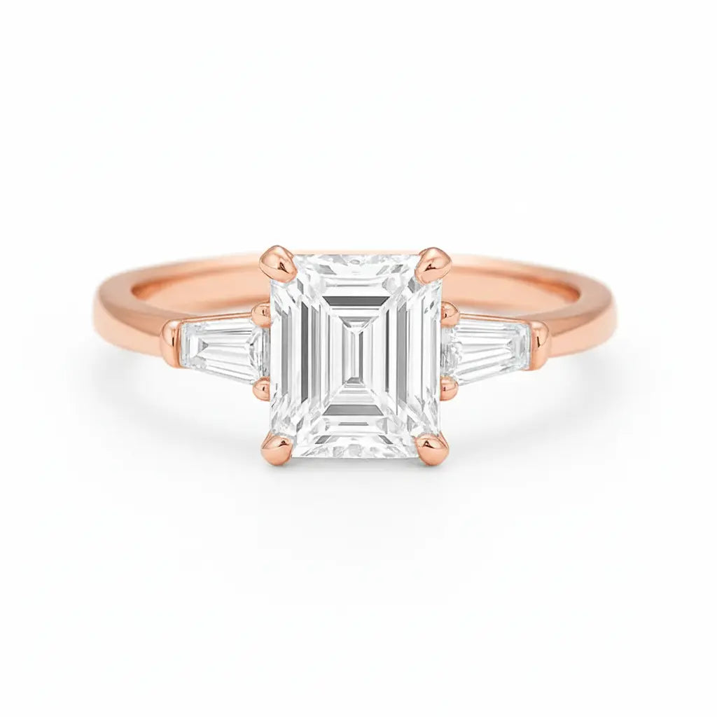 Platinum Emerald-Cut Diamond Three-Stone Engagement Ring – 1.57ct E/VVS1 Chloe's Jewellers