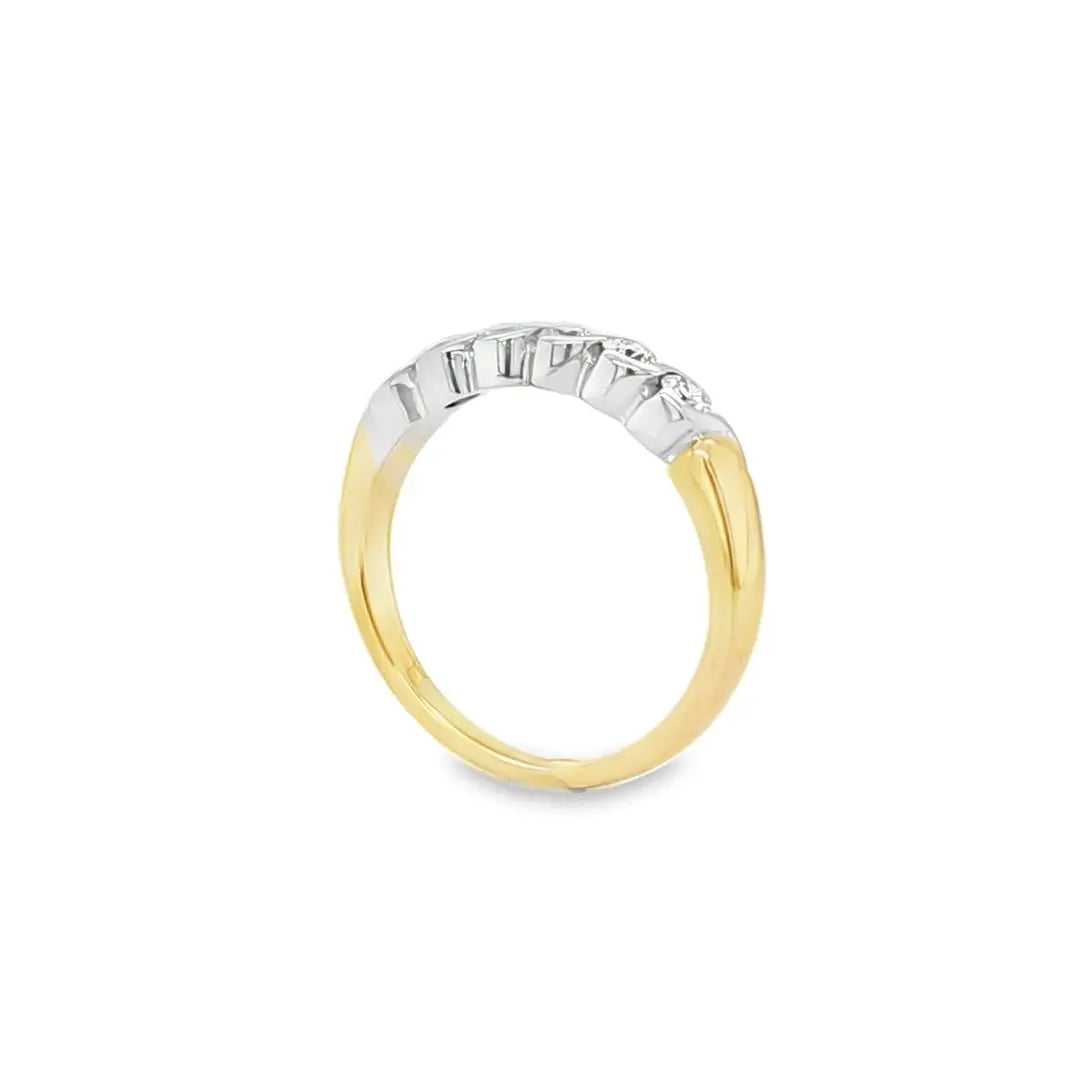 Two Tone Half Eternity Ring Chloe's Jewellers