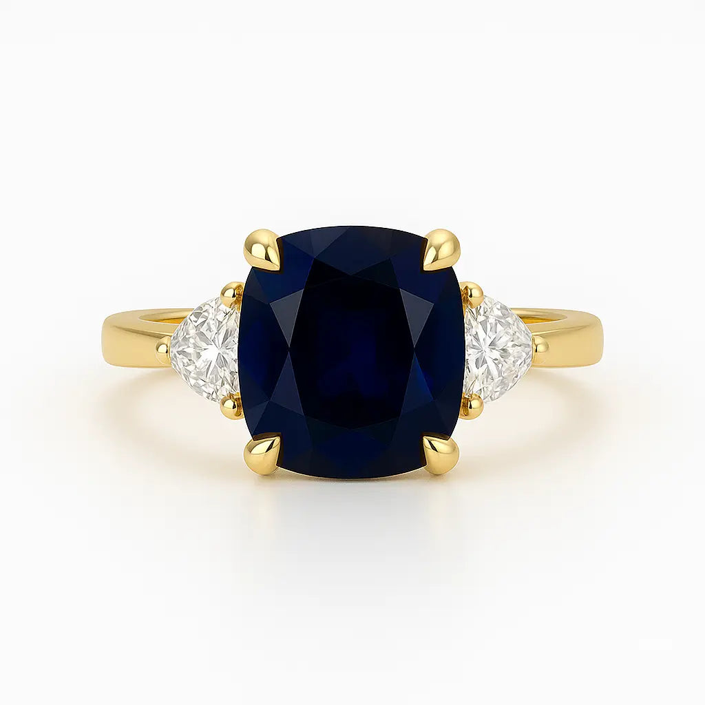3.37ct Sapphire and Diamond Trilogy Ring Chloe's Jewellers