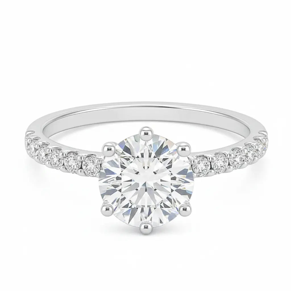 0.50ct Six Claw Pave Diamond Shoulders Chloe's Jewellers