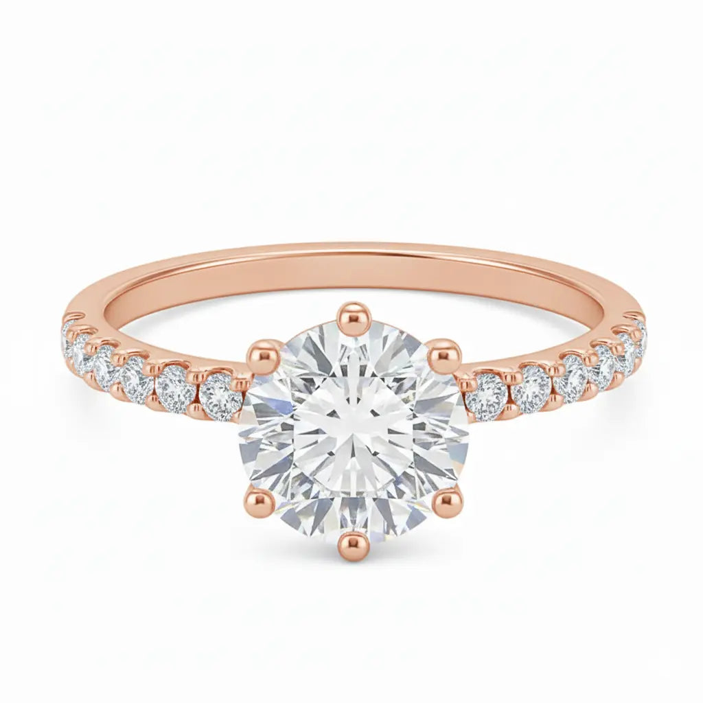 0.50ct Six Claw Pave Diamond Shoulders Chloe's Jewellers