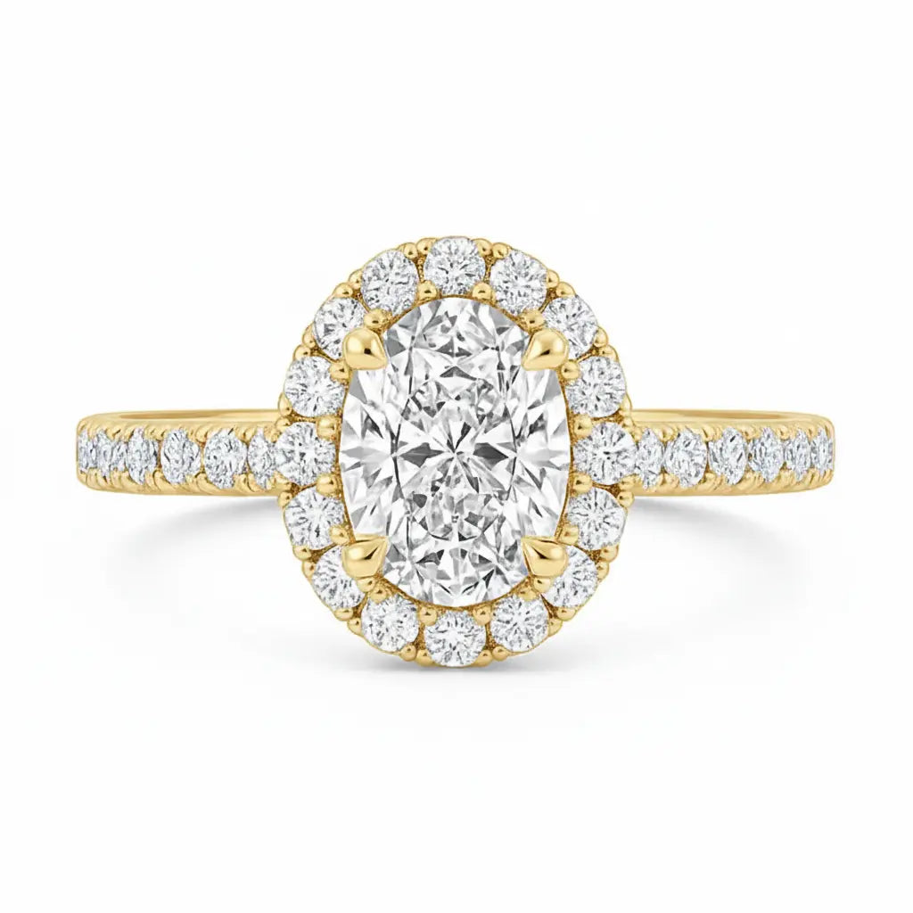 0.52ct Oval Halo Ring Chloe's Jewellers