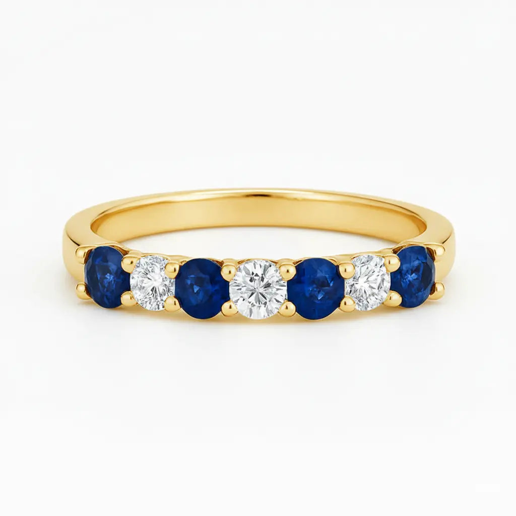 Blue Sapphire & Diamond Eternity Ring Chloe's Jewellers