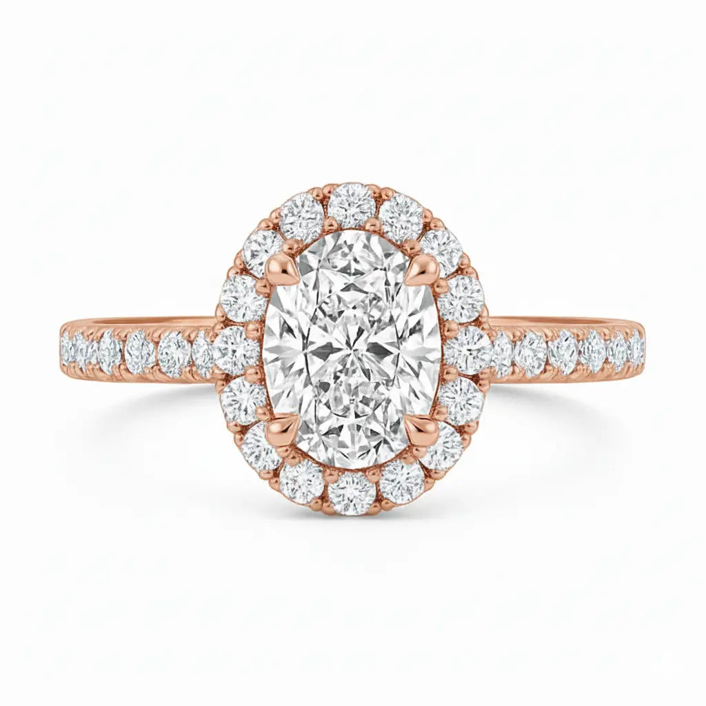 0.52ct Oval Halo Ring Chloe's Jewellers