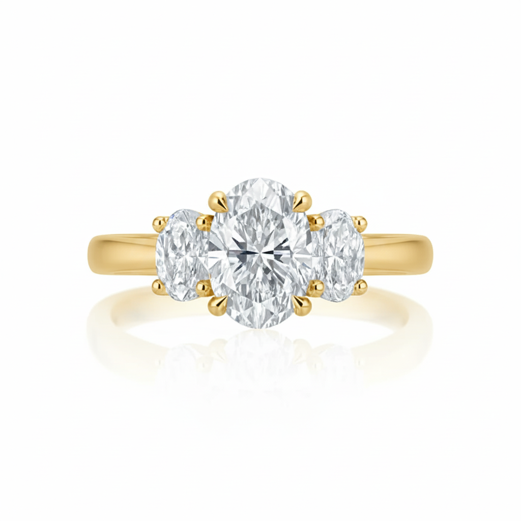 0.70ct Oval Trilogy Ring