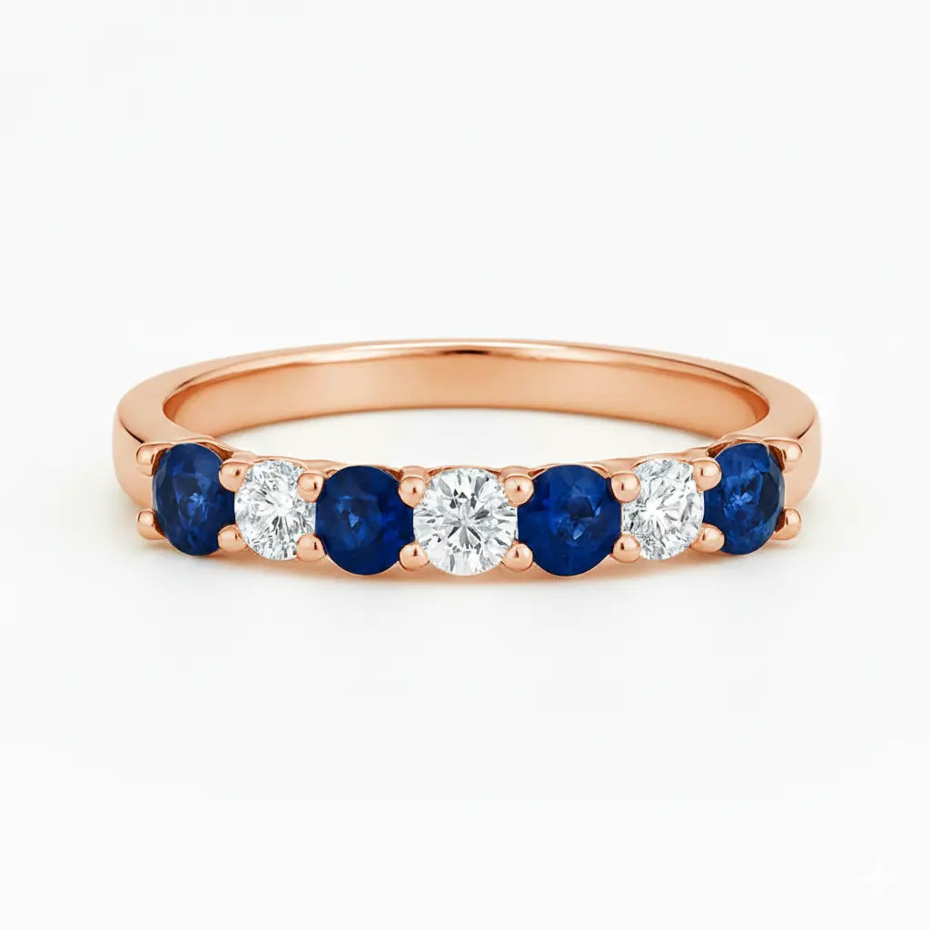 Blue Sapphire & Diamond Eternity Ring Chloe's Jewellers