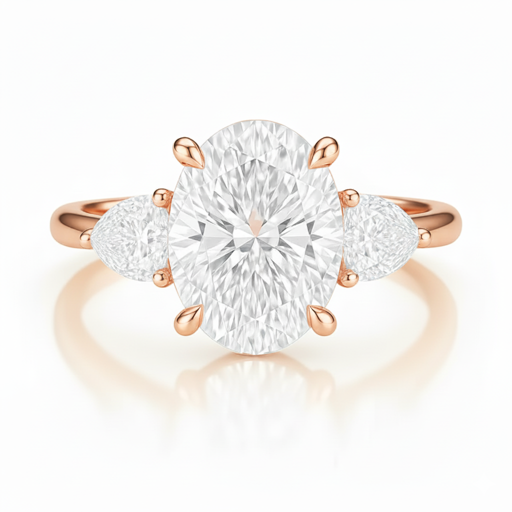 1.01ct Oval side stone ring